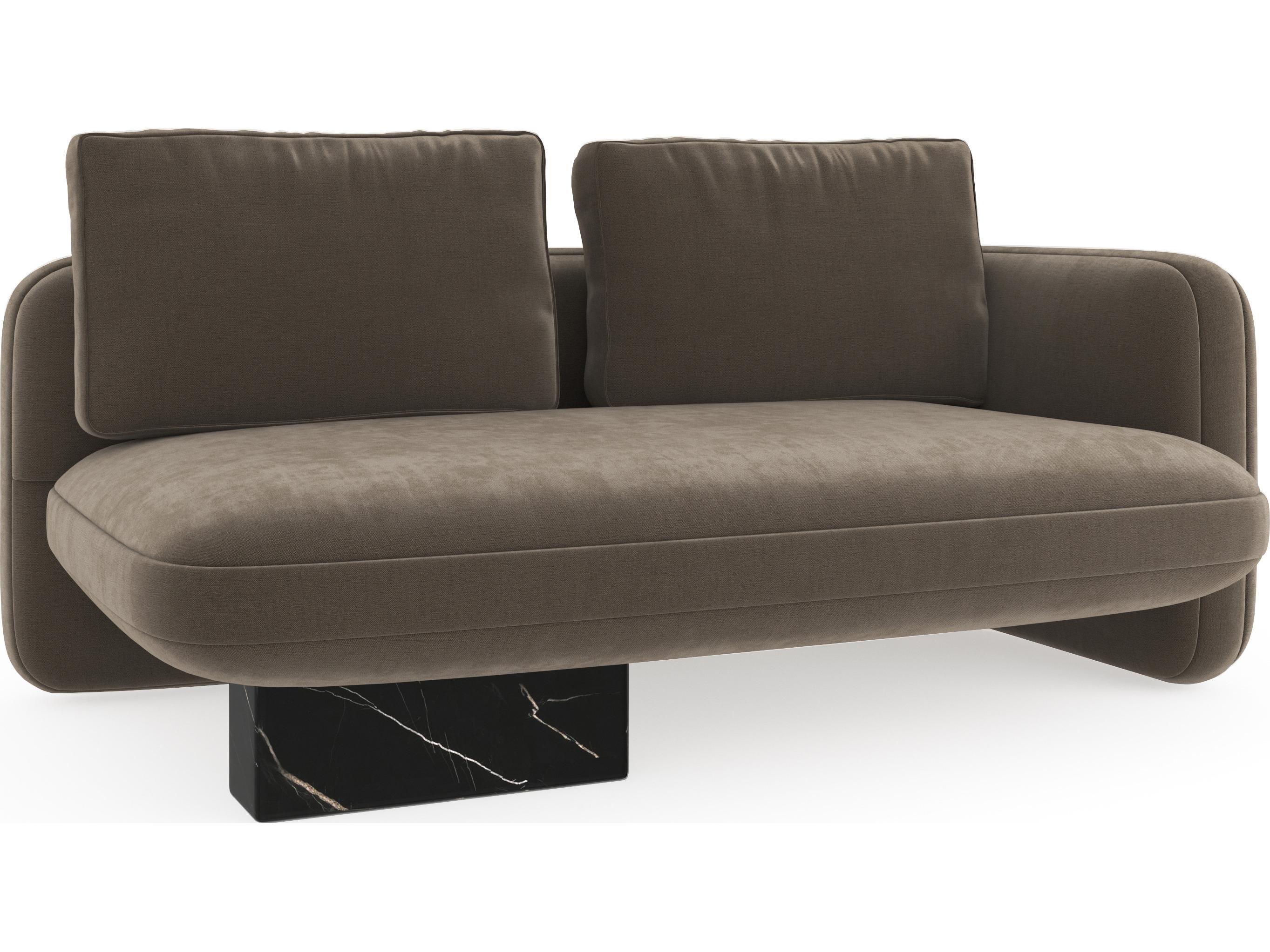 Caracole Overlap Brown Upholstered Loveseat