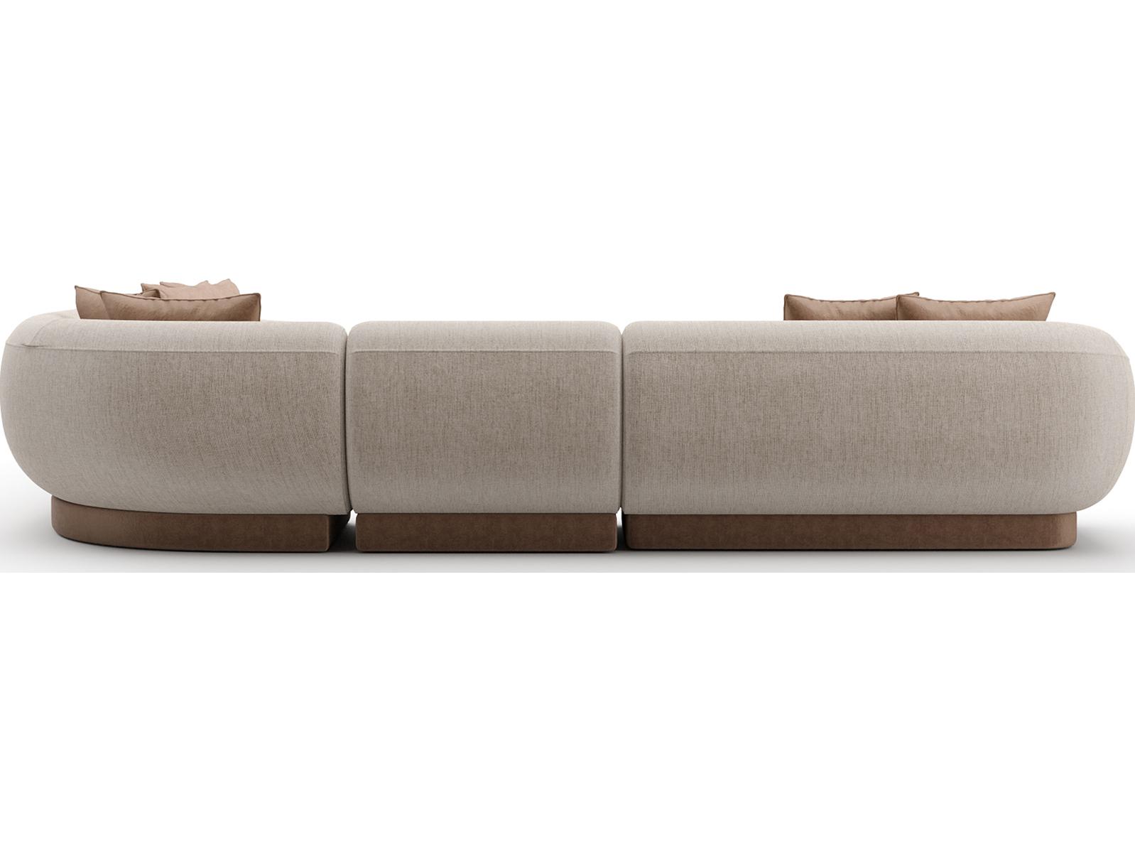 Caracole Seta Beige Upholstered Sectional Sofa