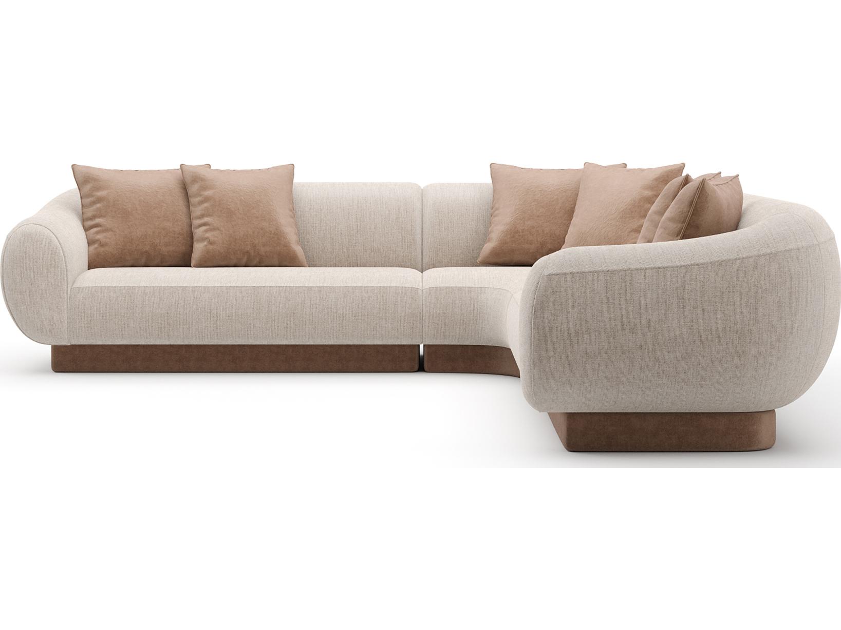 Caracole Seta Beige Upholstered Sectional Sofa