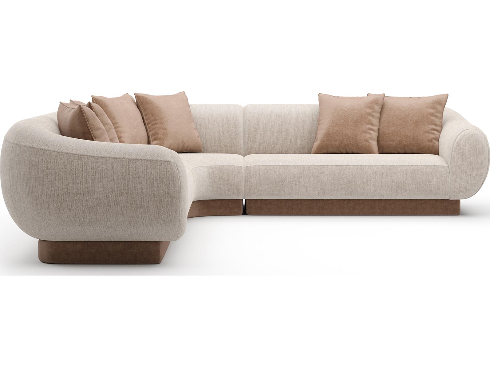 Caracole Seta Beige Upholstered Sectional Sofa