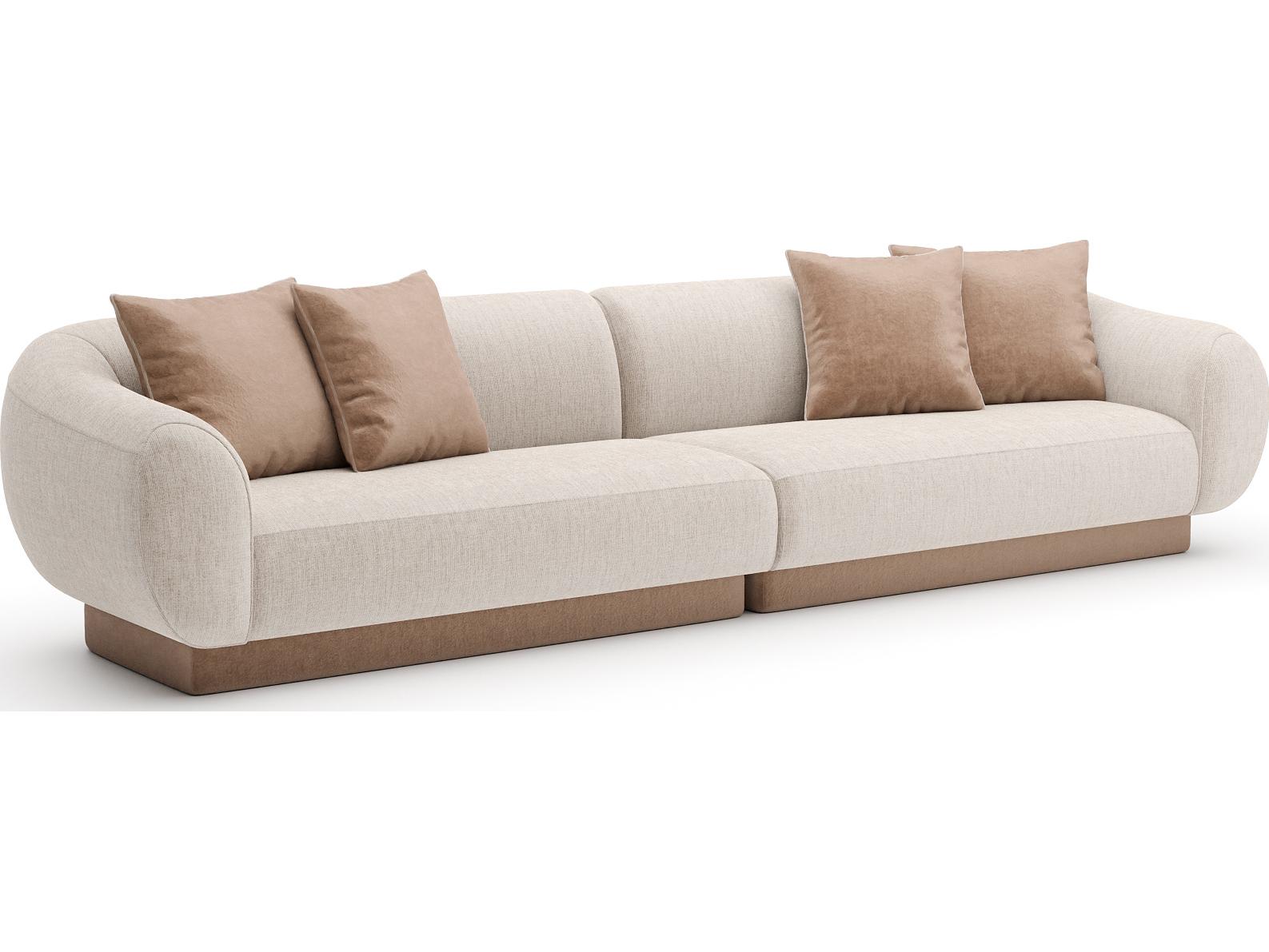 Caracole Seta Beige Upholstered Sectional Sofa