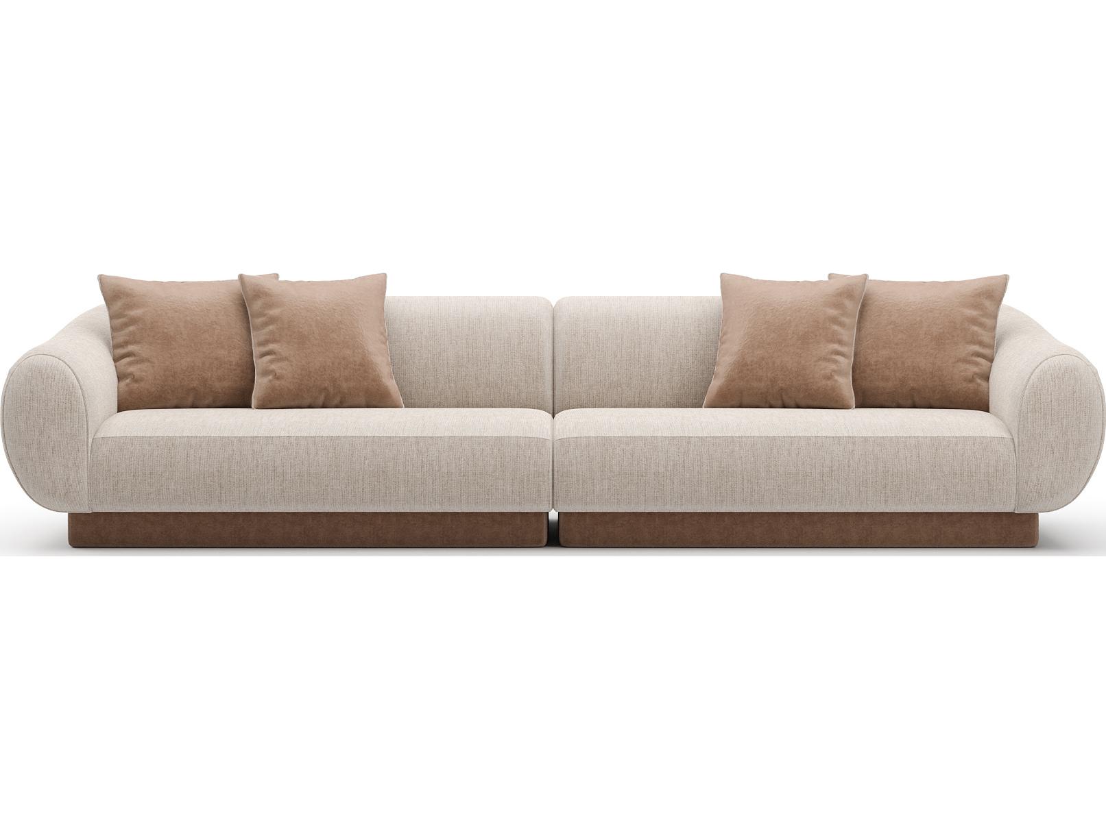 Caracole Seta Beige Upholstered Sectional Sofa