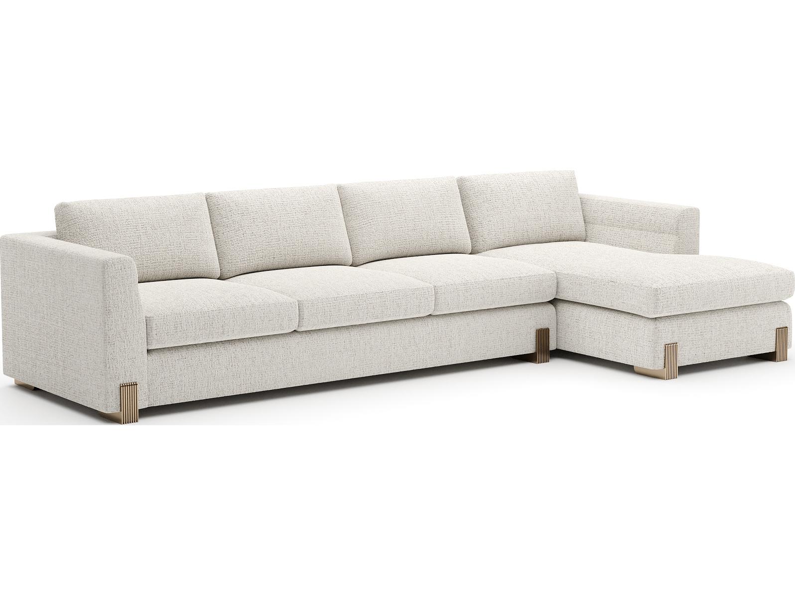 Caracole Counter Balance Cream Upholstered Sectional Sofa