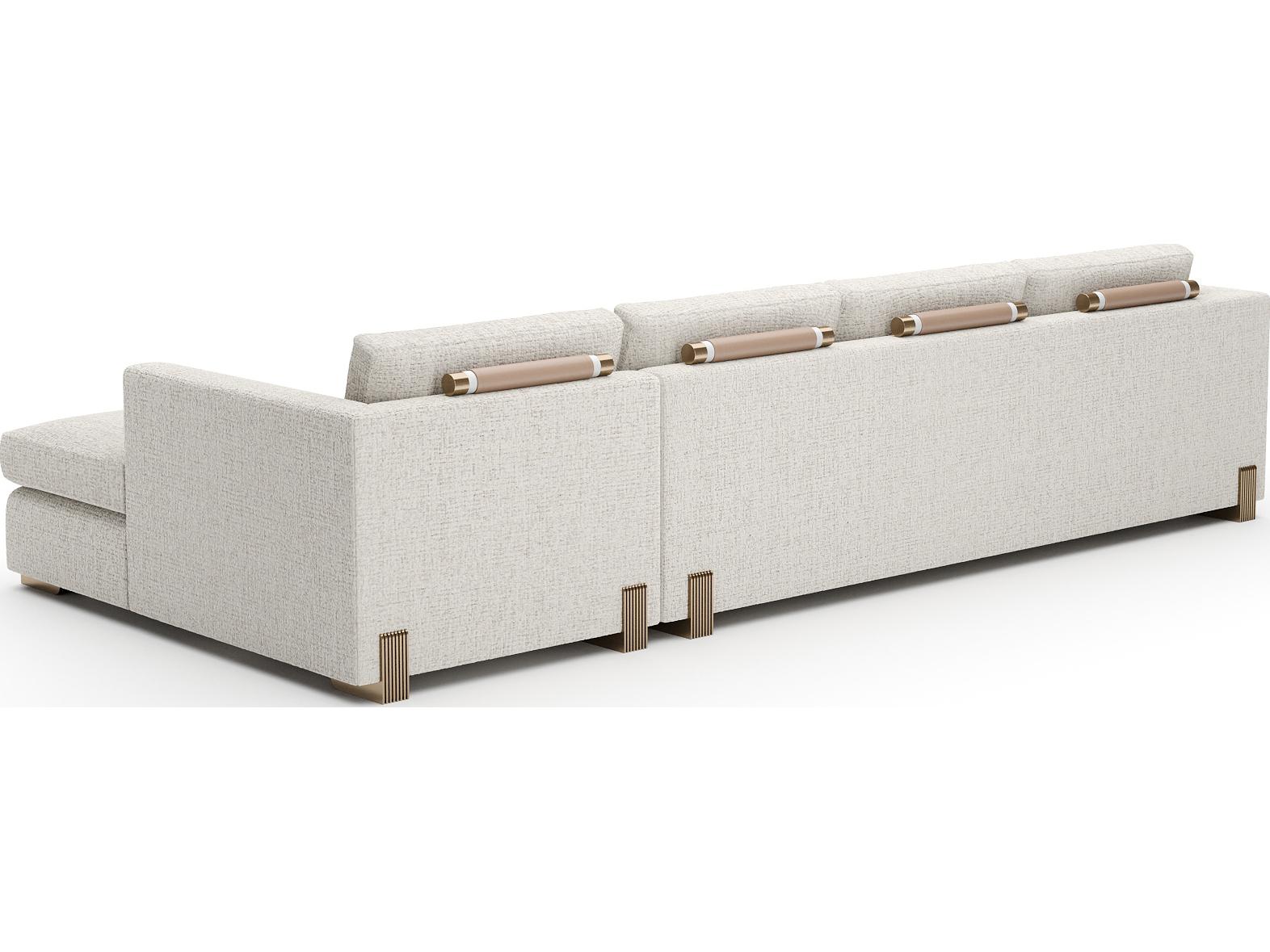 Caracole Counter Balance Cream Upholstered Sectional Sofa