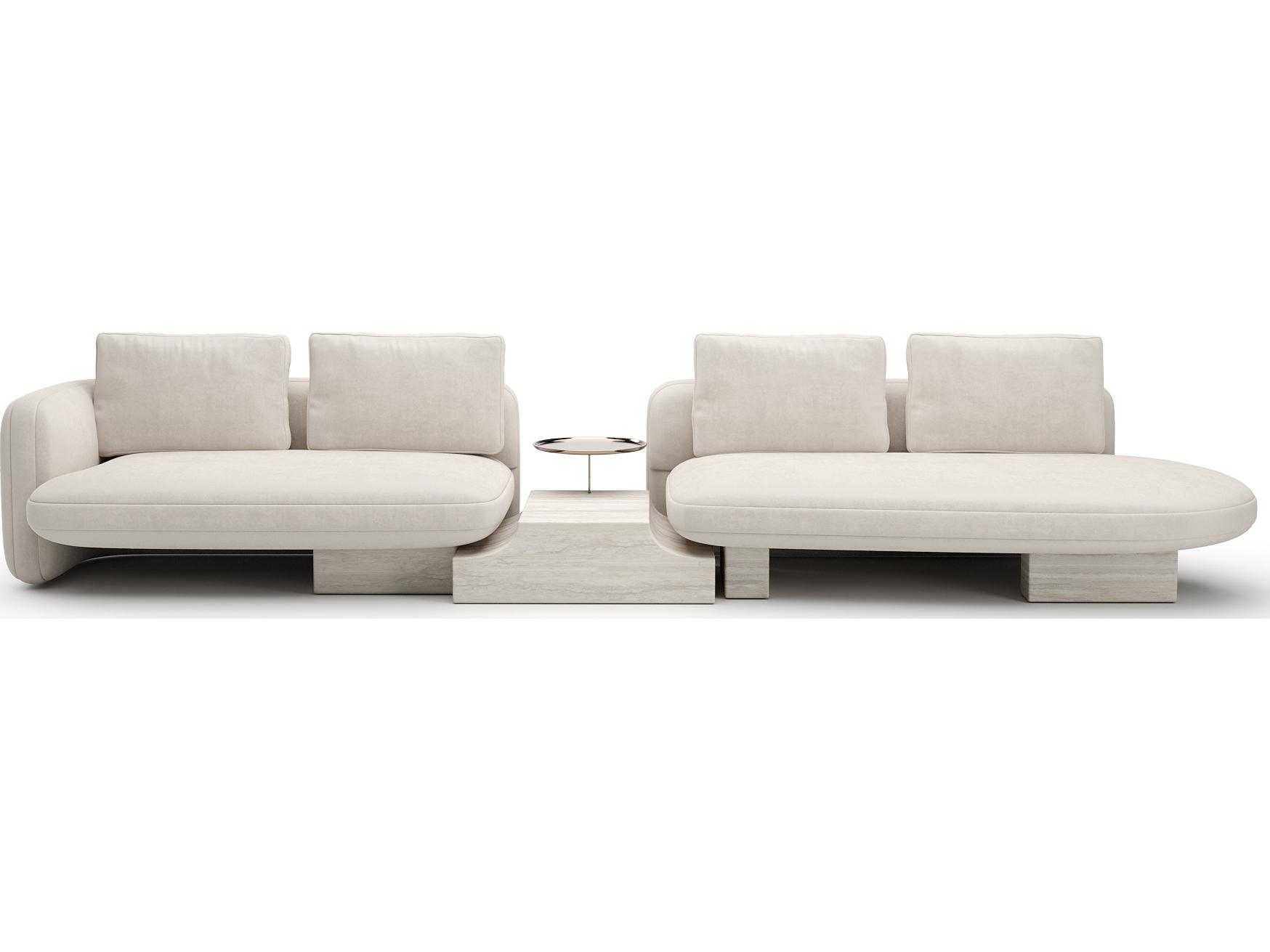 Caracole Overlap White Upholstered Sectional Sofa