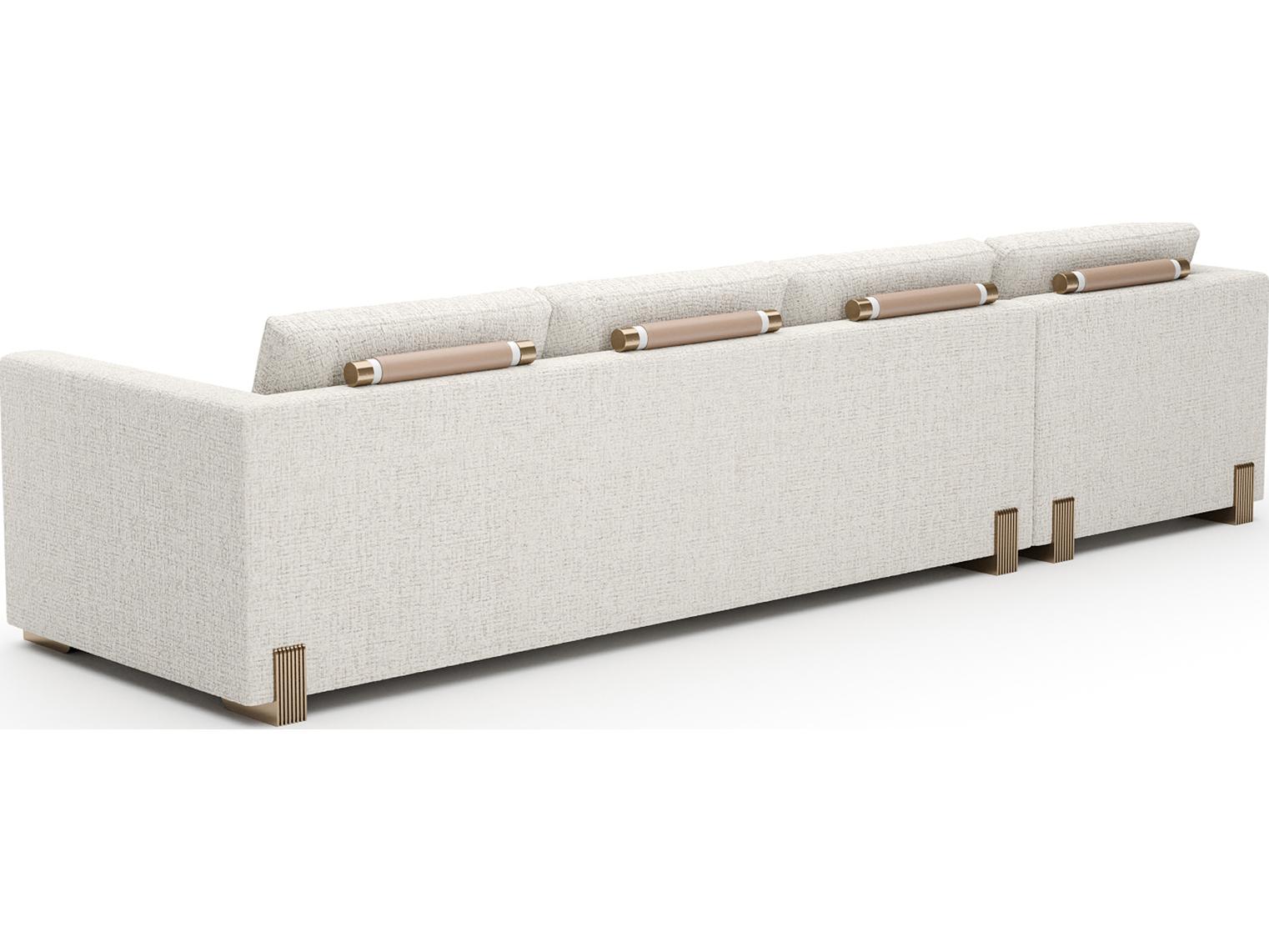 Caracole Counter Balance Cream Upholstered Sectional Sofa