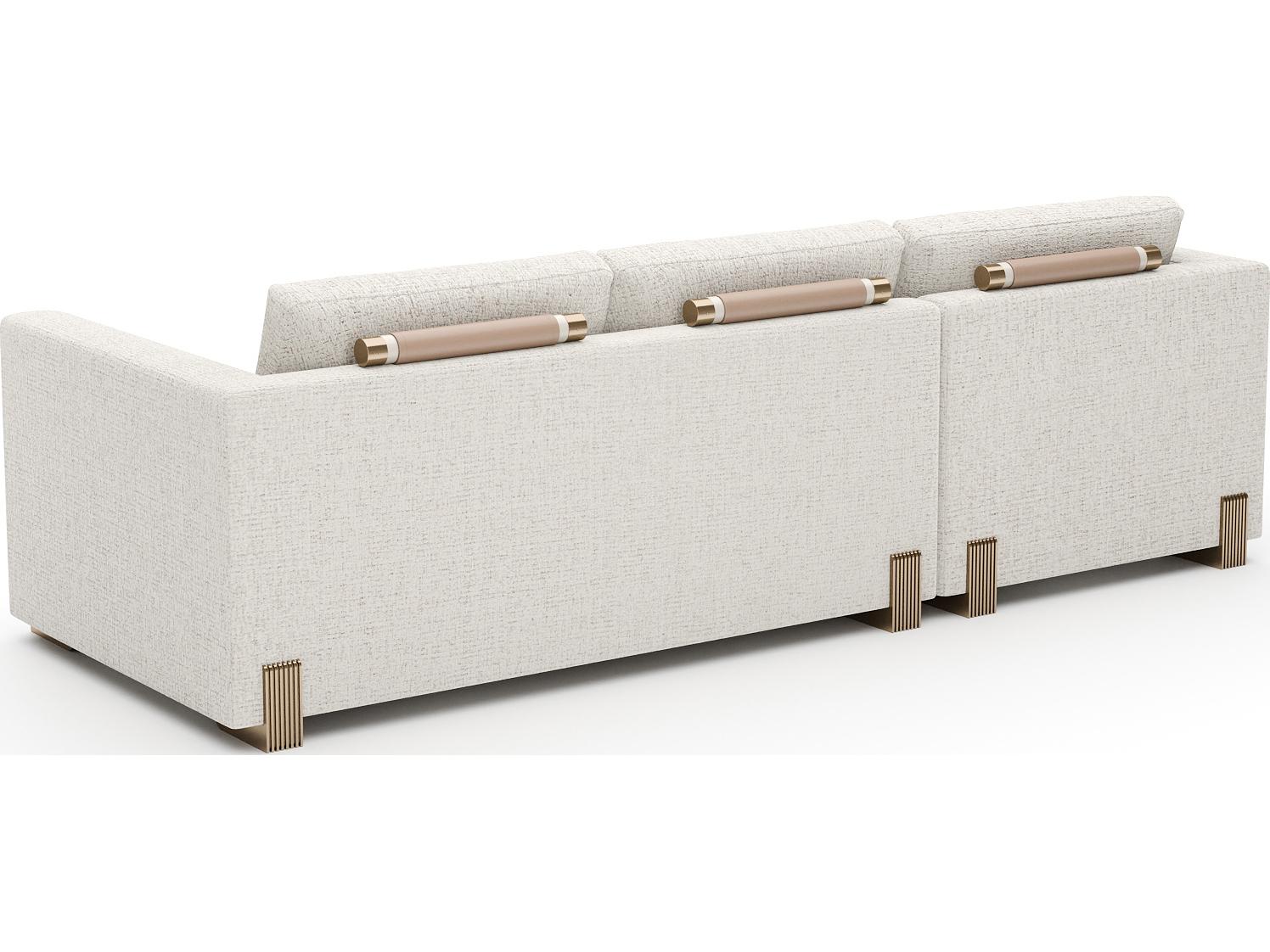 Caracole Counter Balance Cream Upholstered Sectional Sofa