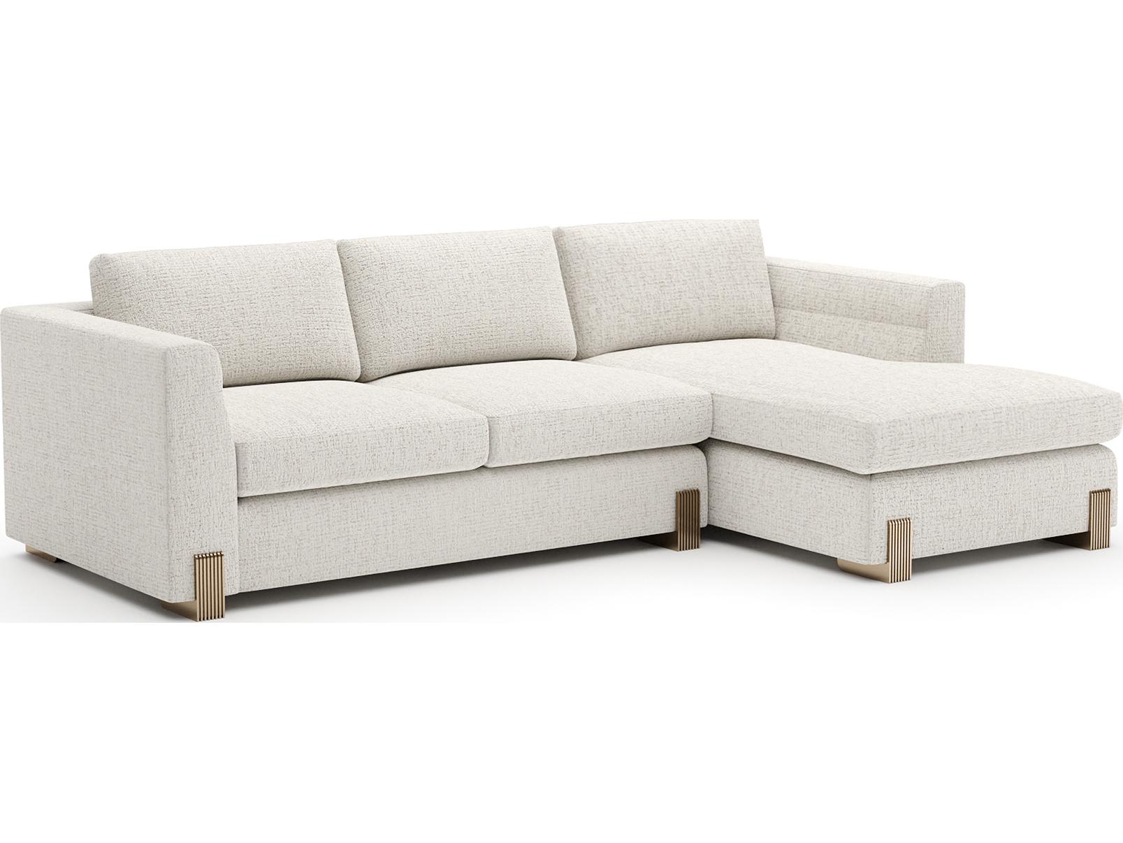 Caracole Counter Balance Cream Upholstered Sectional Sofa