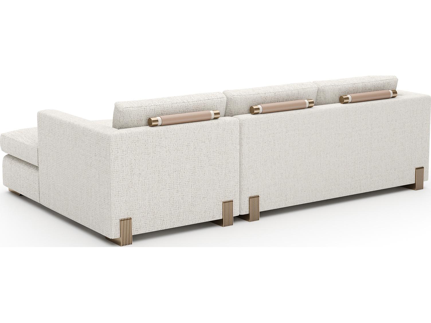 Caracole Counter Balance Cream Upholstered Sectional Sofa