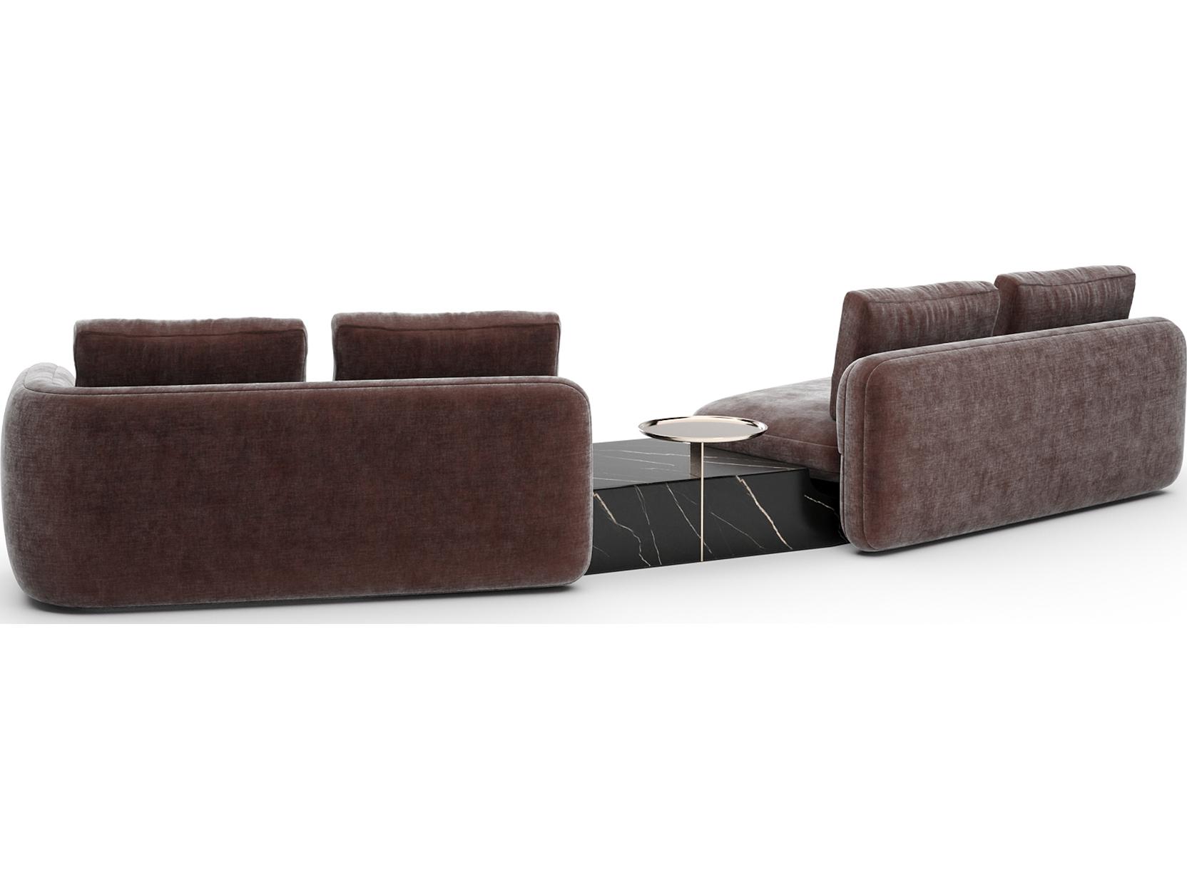 Caracole Overlap Brown Upholstered Sectional Sofa