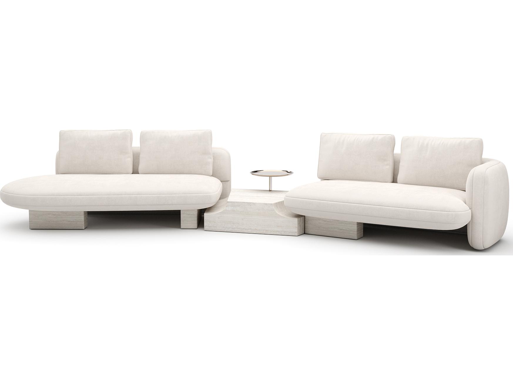 Caracole Overlap White Upholstered Sectional Sofa