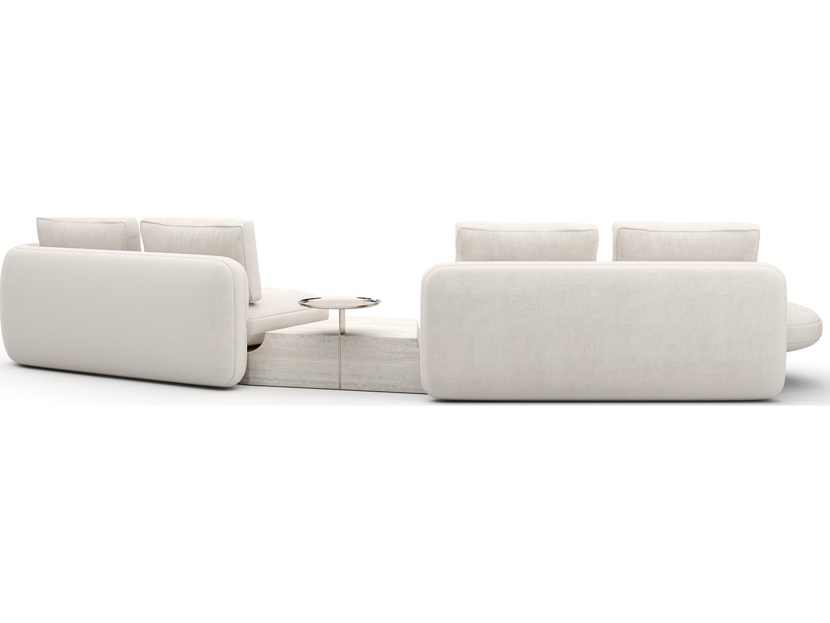 Caracole Overlap White Upholstered Sectional Sofa