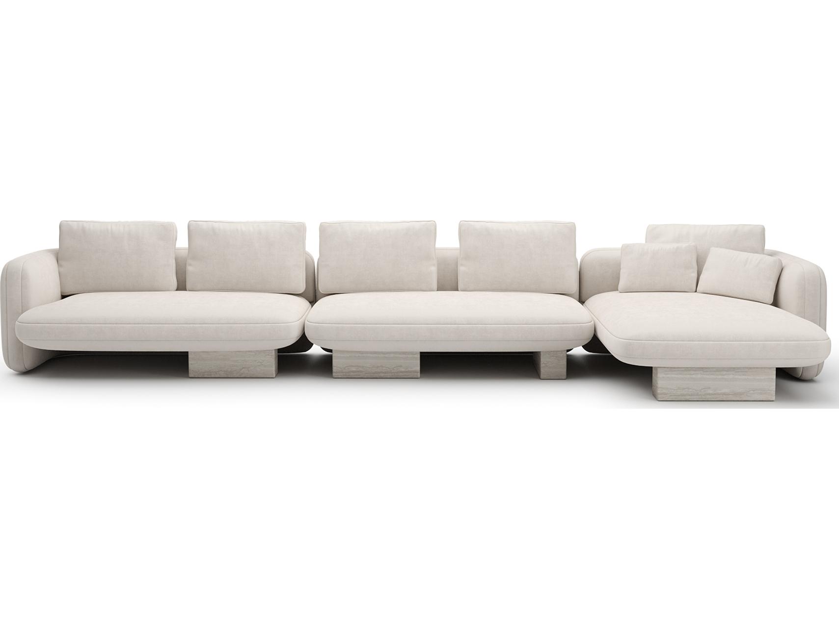 Caracole Overlap White Upholstered Sectional Sofa