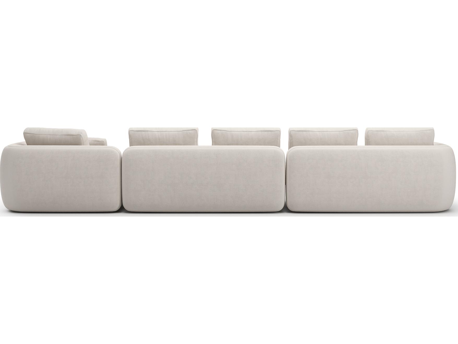 Caracole Overlap White Upholstered Sectional Sofa