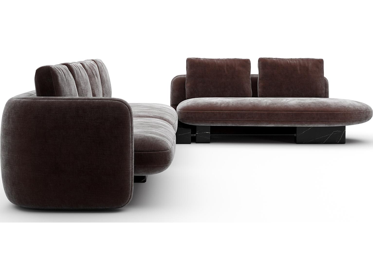 Caracole Overlap Brown Upholstered Sectional Sofa