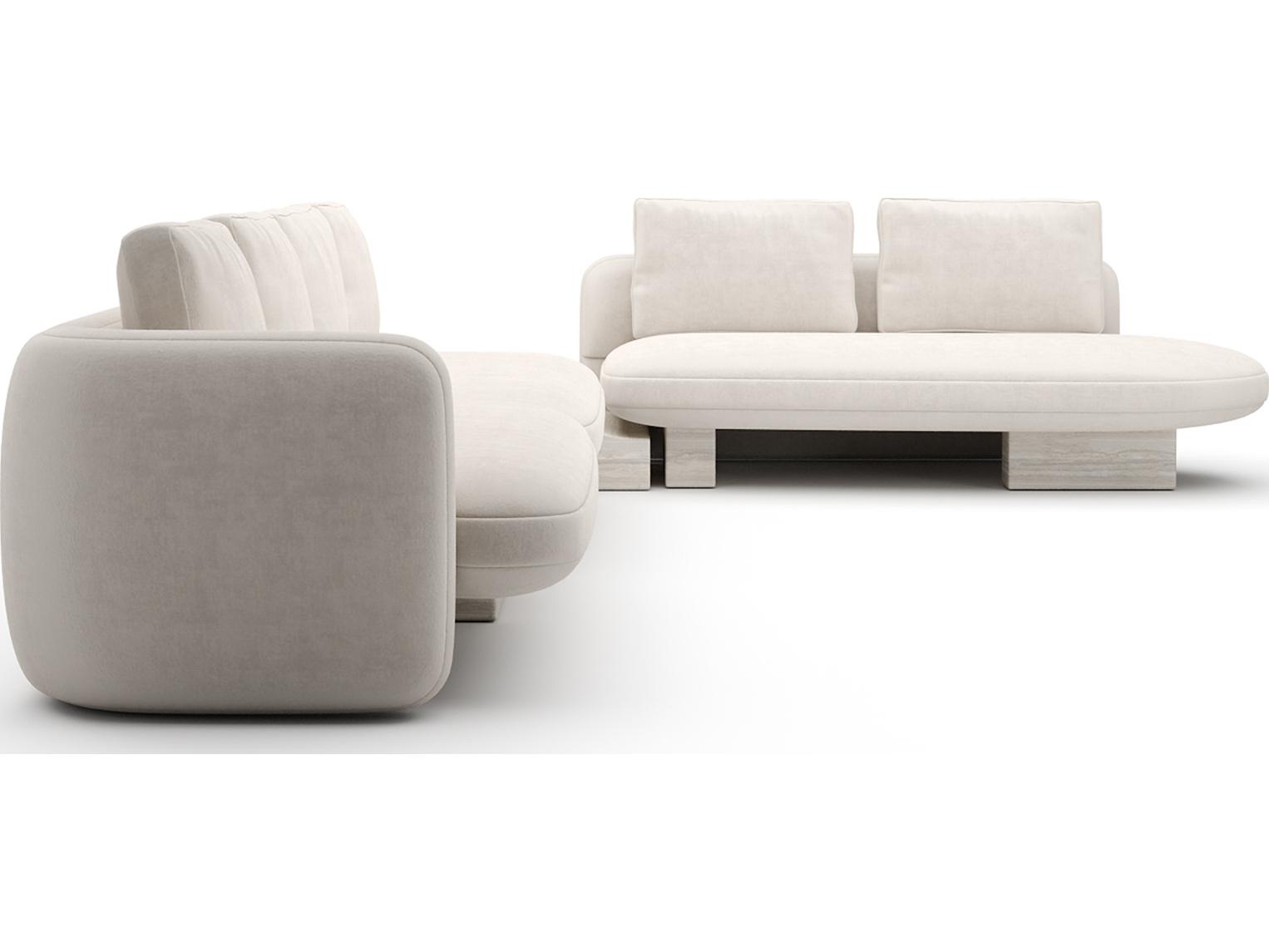 Caracole Overlap White Upholstered Sectional Sofa