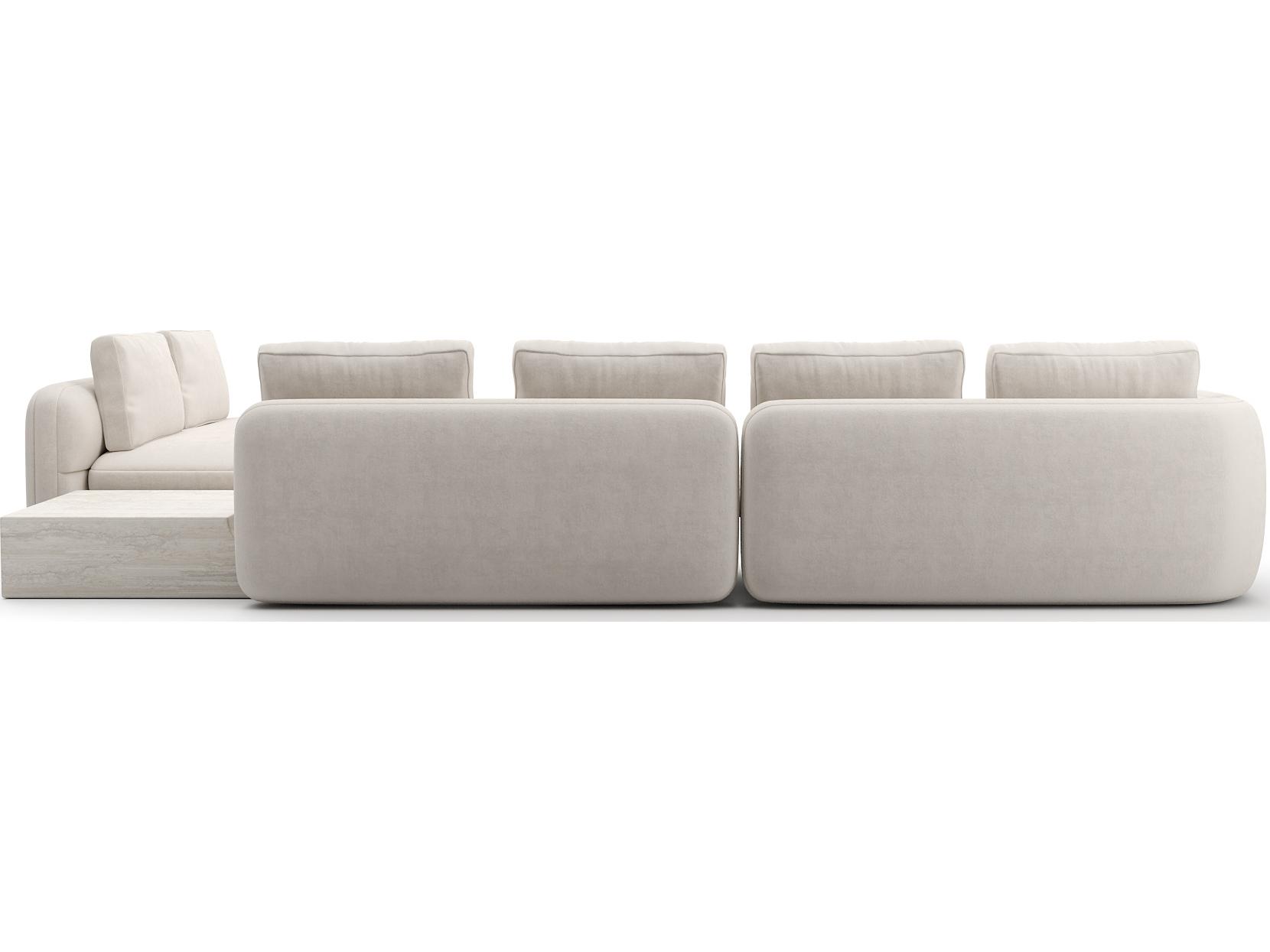 Caracole Overlap White Upholstered Sectional Sofa
