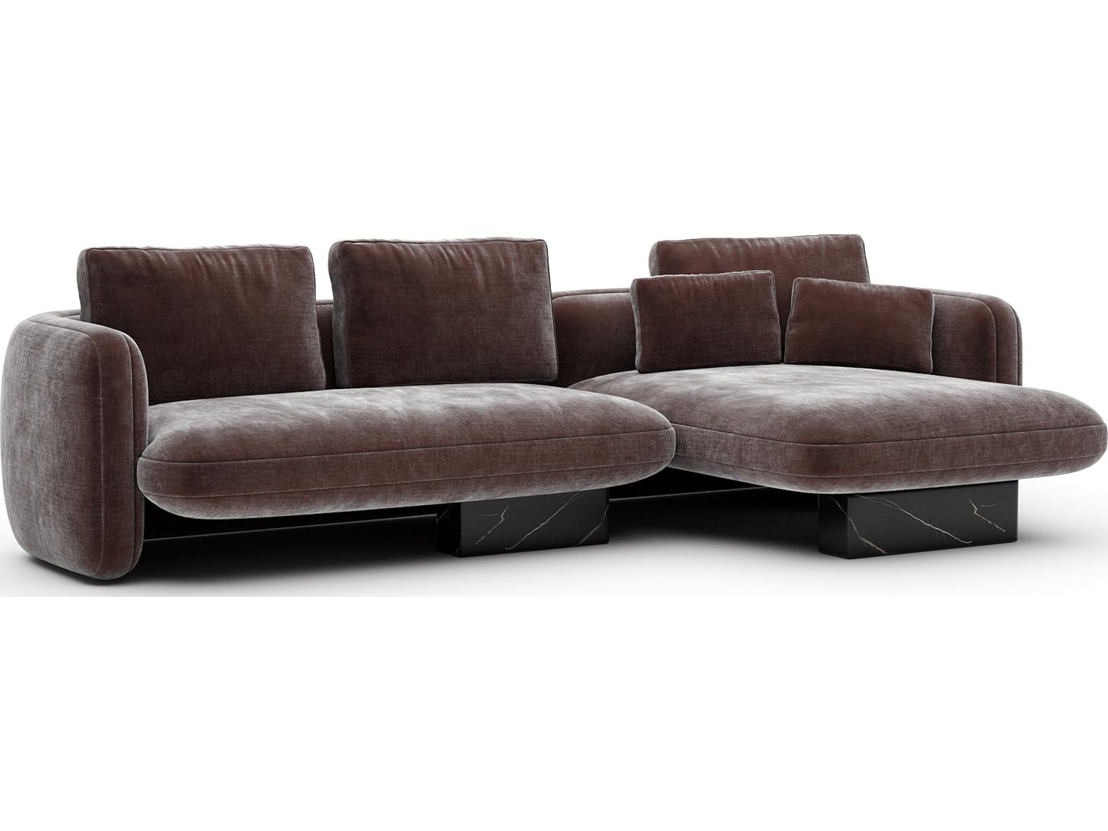 Caracole Overlap Brown Upholstered Sectional Sofa