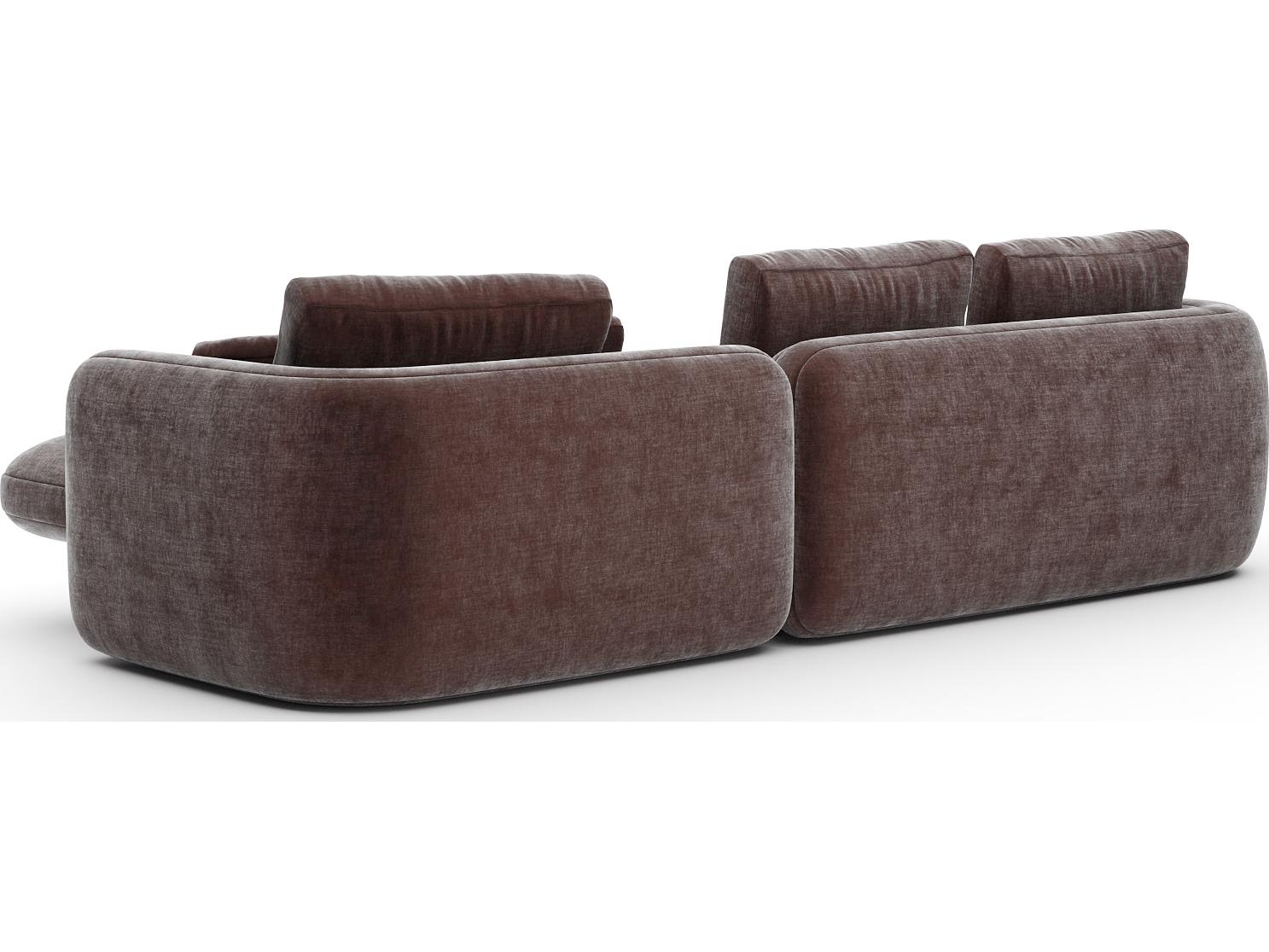Caracole Overlap Brown Upholstered Sectional Sofa