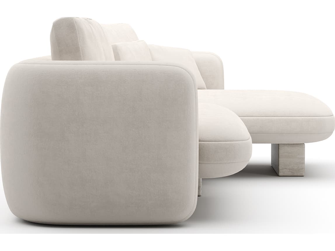 Caracole Overlap White Upholstered Sectional Sofa