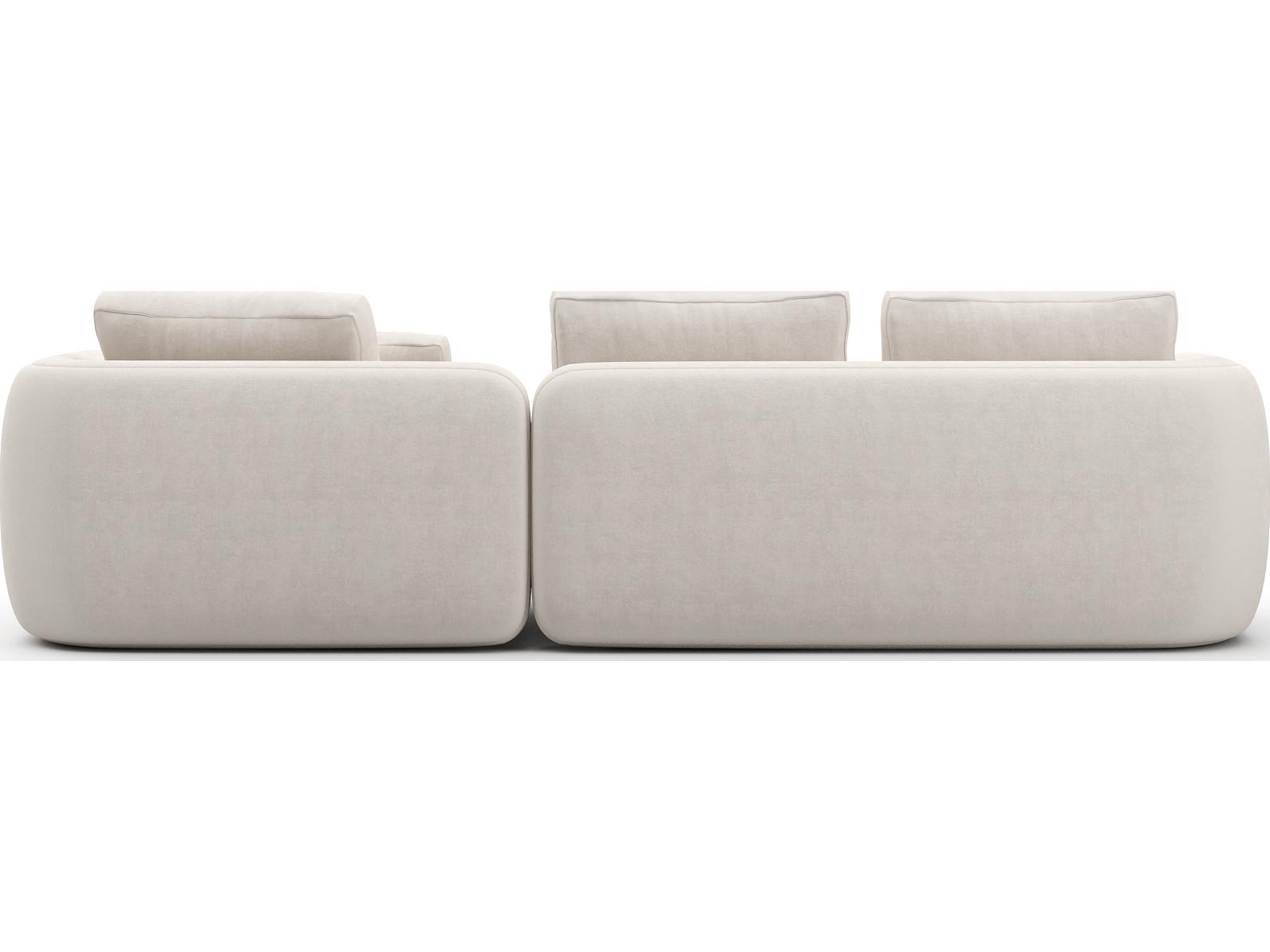 Caracole Overlap White Upholstered Sectional Sofa