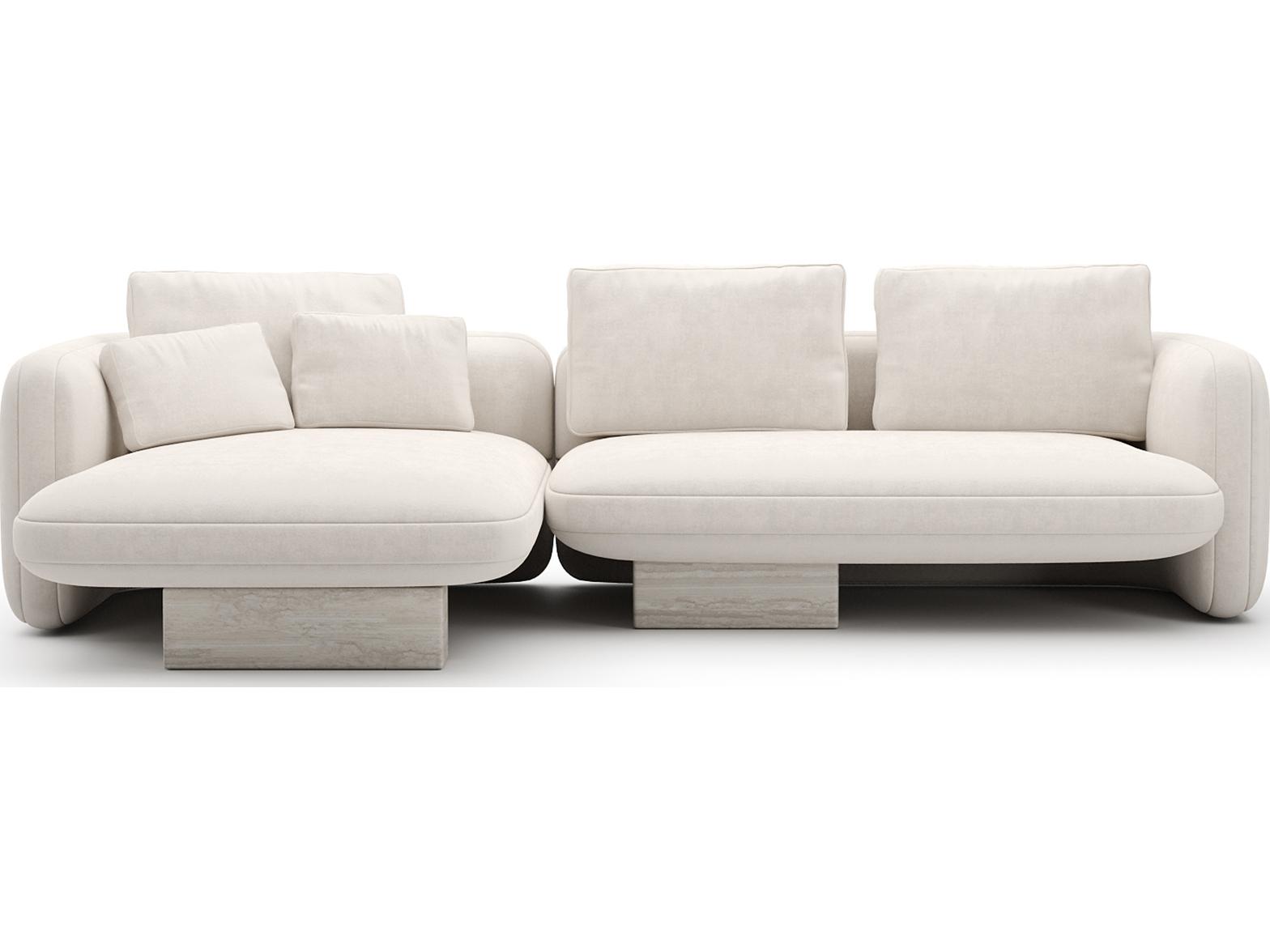 Caracole Overlap White Upholstered Sectional Sofa