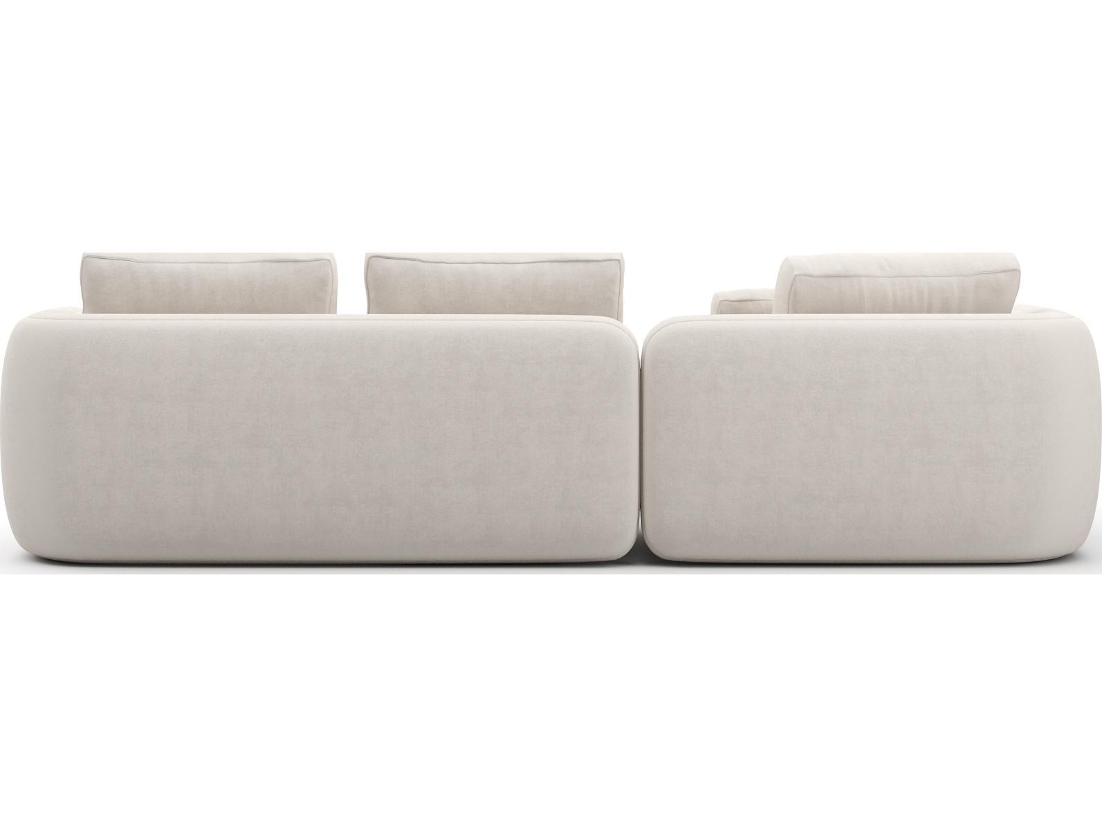 Caracole Overlap White Upholstered Sectional Sofa