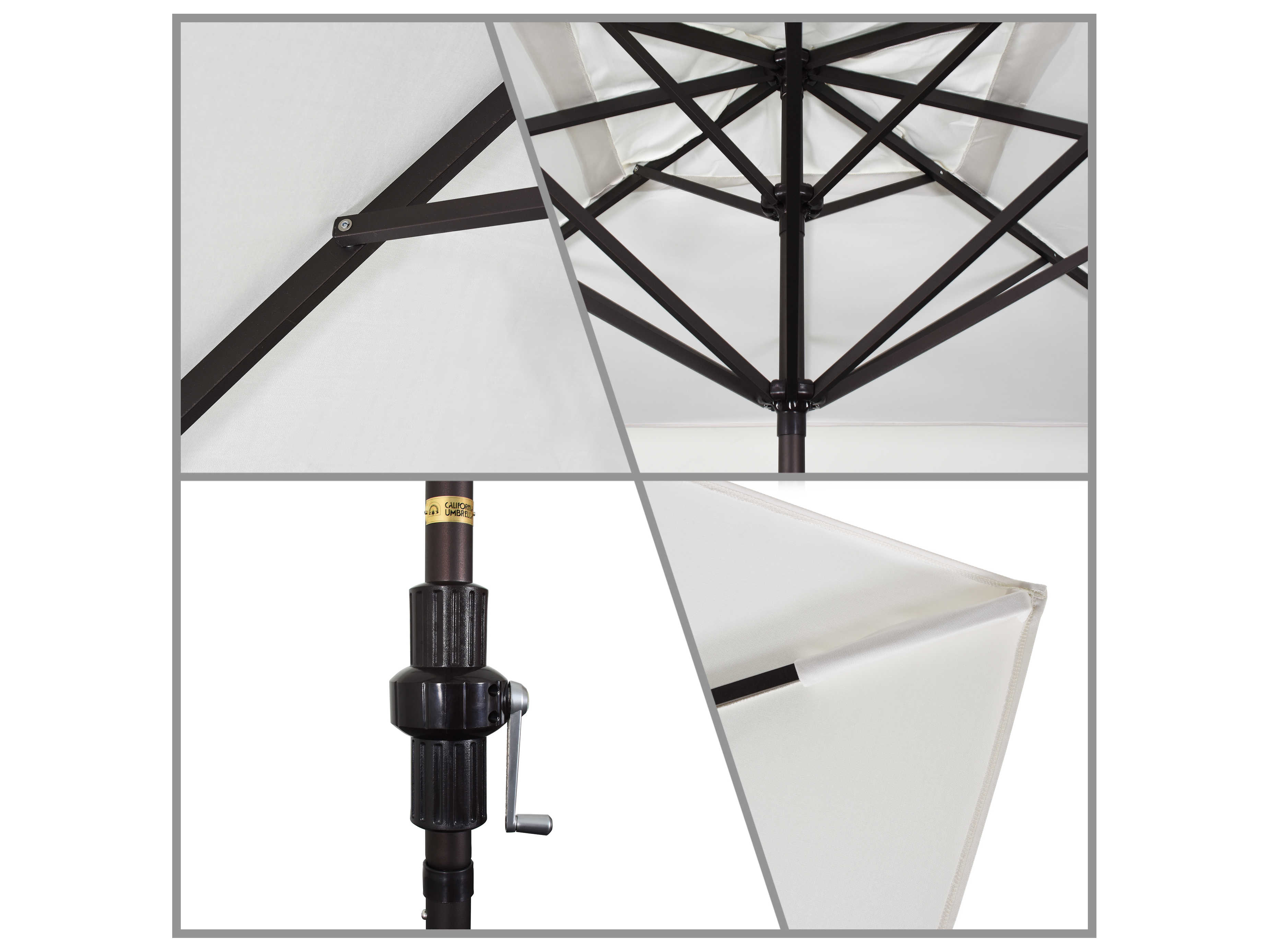 California Patio Umbrella Quick Ship Tahoe Series 11 Foot Rectangular Market Aluminum Patio Umbrella with Crank Lift System