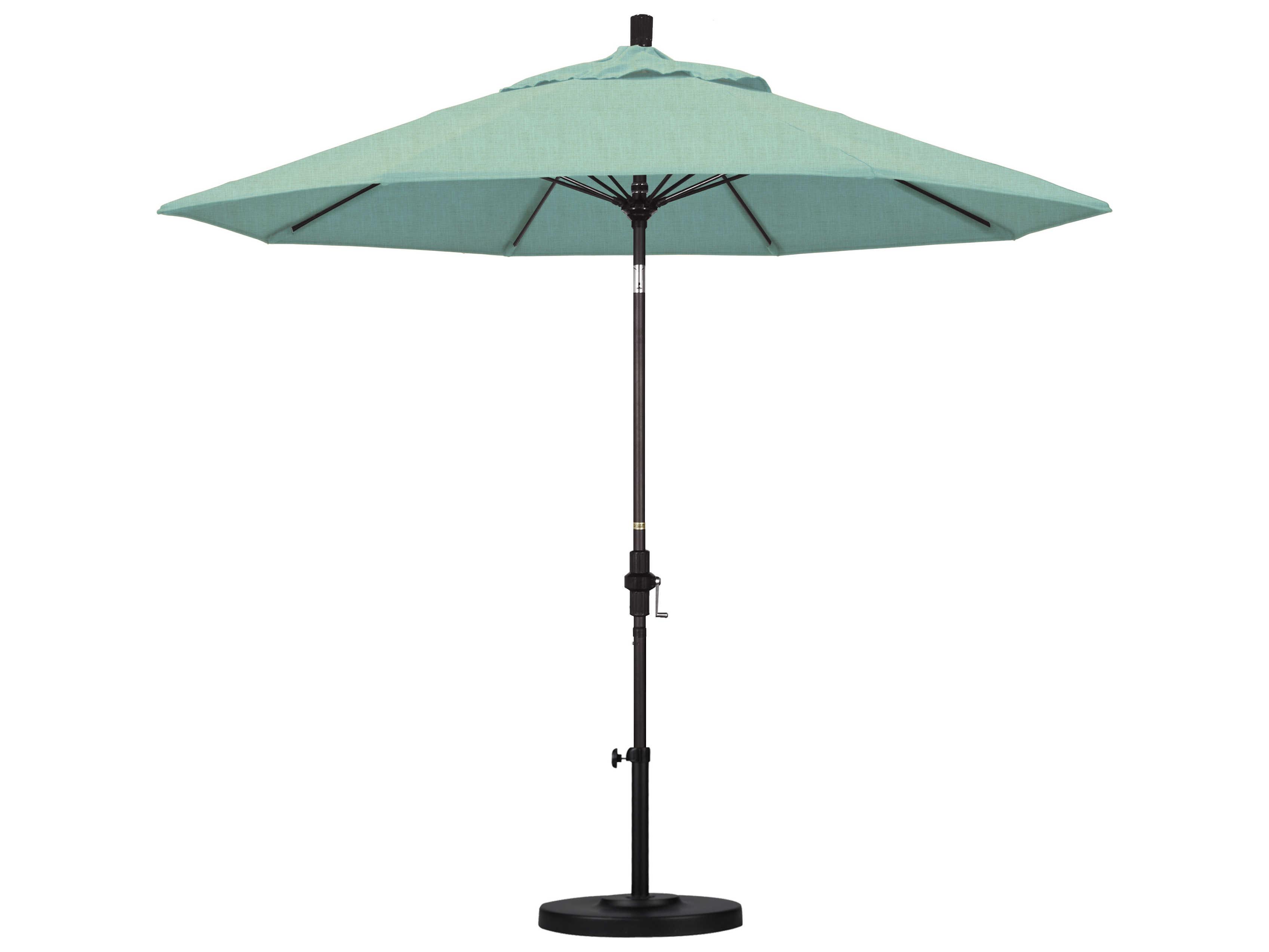 California Patio Umbrella Quick Ship Sun Master Series 9 Foot Octagon Market Aluminum Patio Umbrella with Crank Lift System