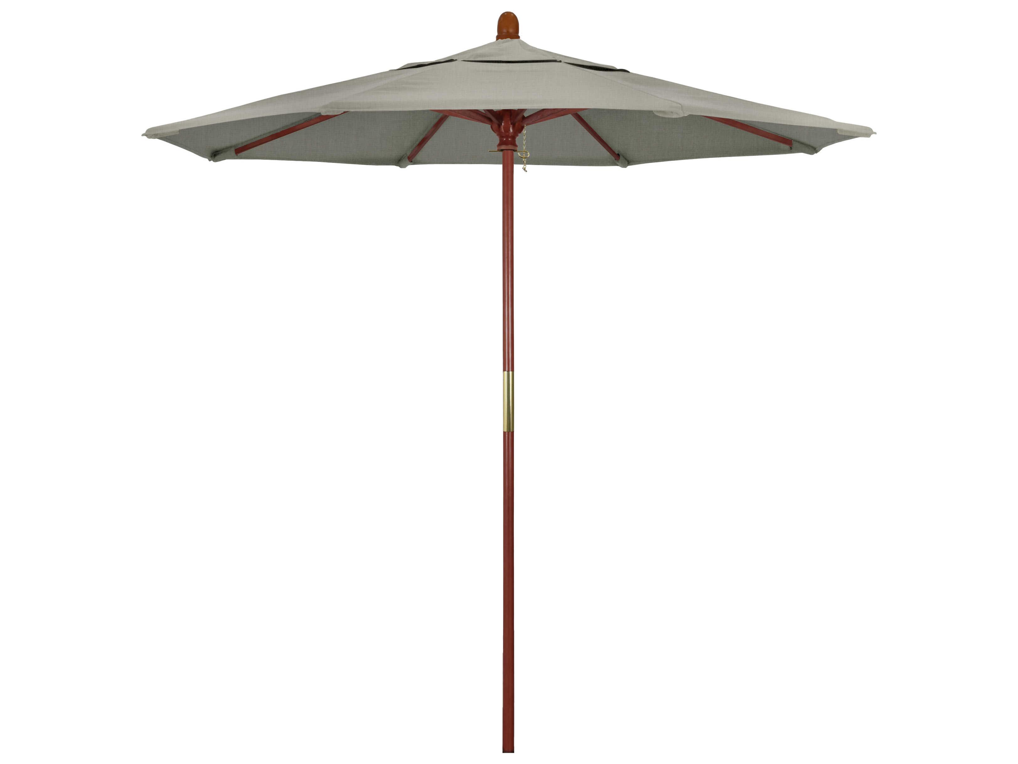 California Patio Umbrella Quick Ship Grove Series 7.5 Foot Octagon Market Wood Patio Umbrella with Push Lift System