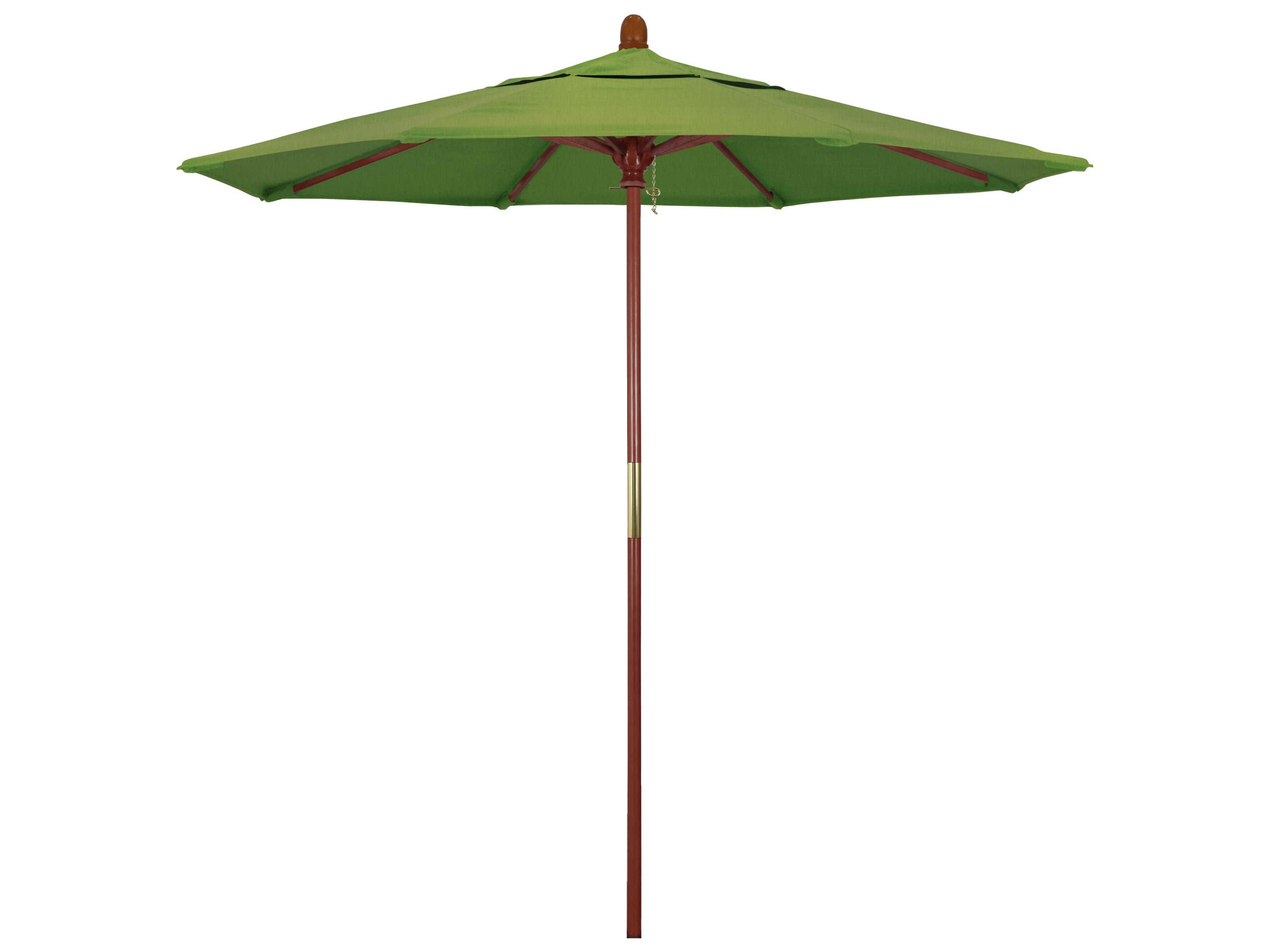 California Outdoor Umbrella Custom Grove Series 7.5 Foot Octagon Market Wood Outdoor Umbrella with Push Lift System