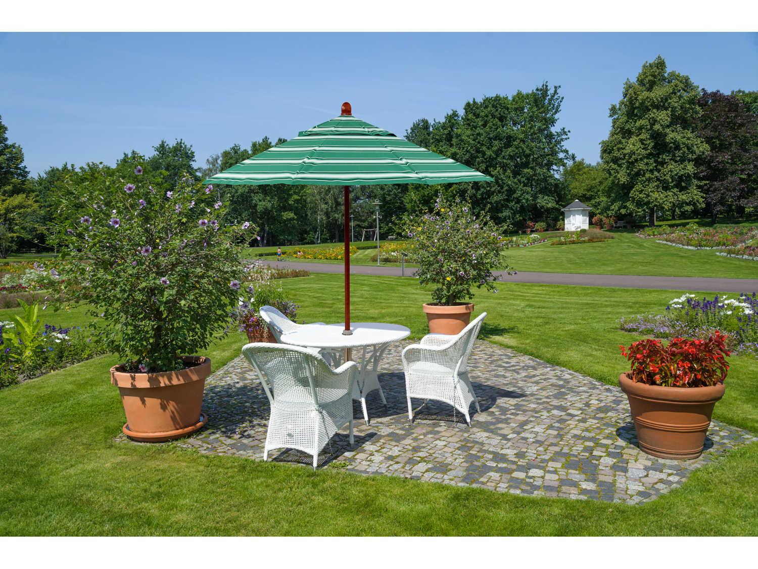 California Outdoor Umbrella Quick Ship Grove Series 9 Foot Octagon Market Wood Outdoor Umbrella with Push Lift System