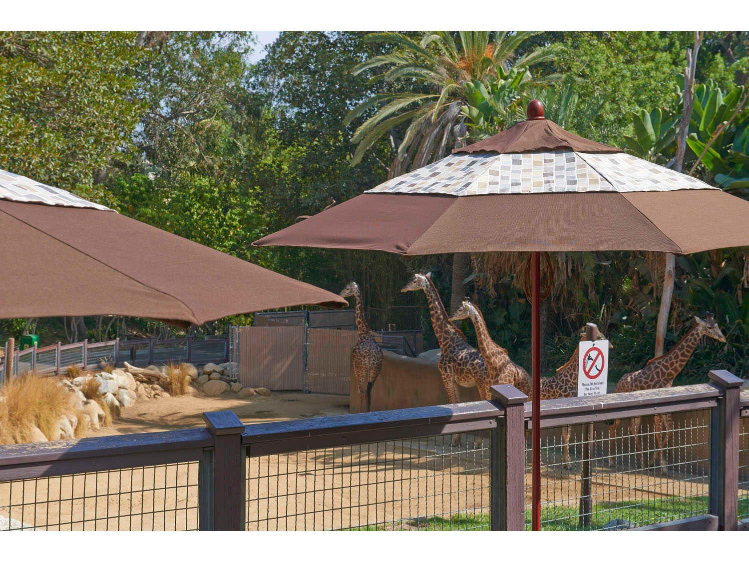 California Outdoor Patio Umbrella Custom Grove Series 9 Foot Octagon Market Wood Outdoor Patio Umbrella with Push Lift System