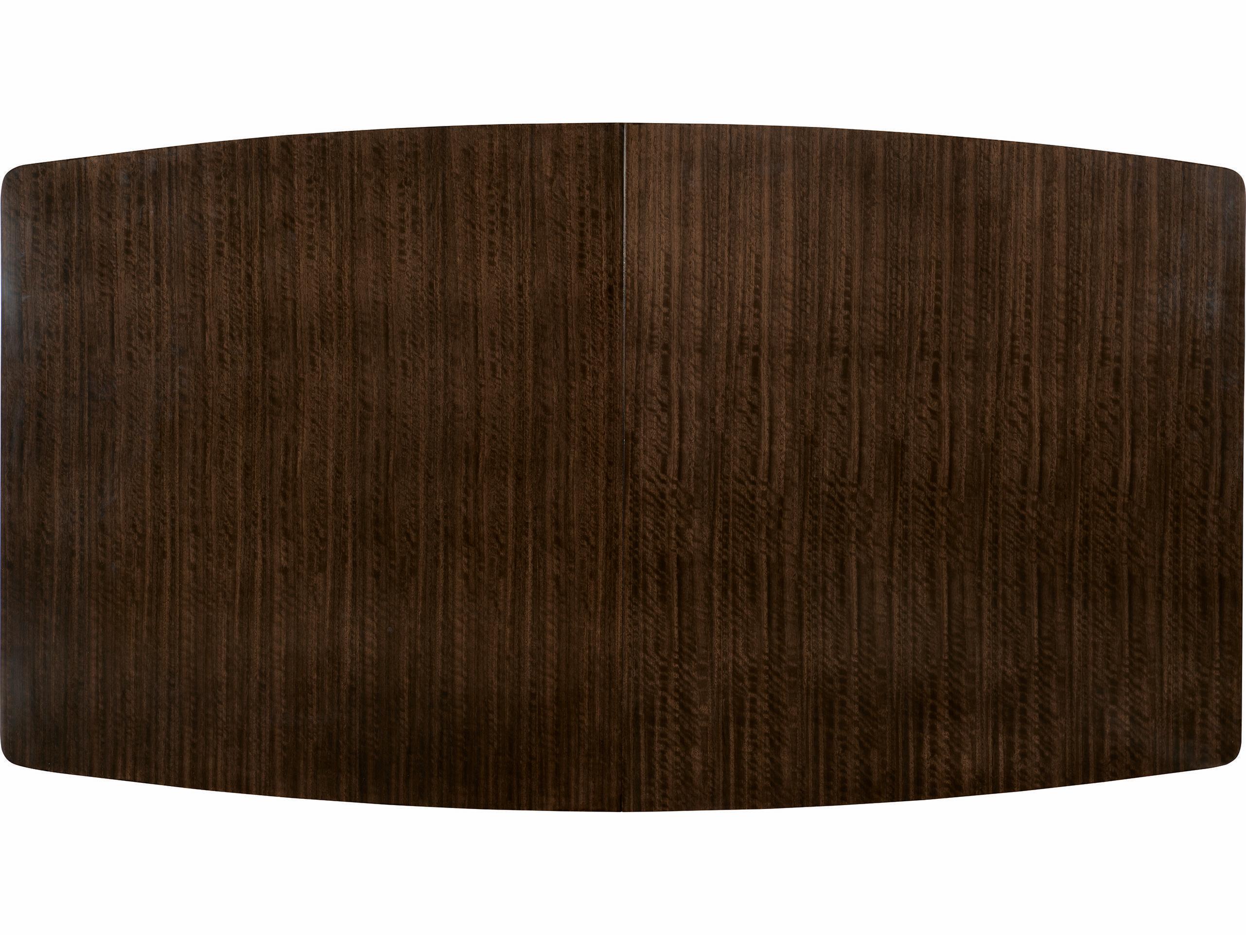 Caracole Streamline Expandable Industrial Extendable Rectangular Wood Aged Bourbon With Smoked Brass Dining Table