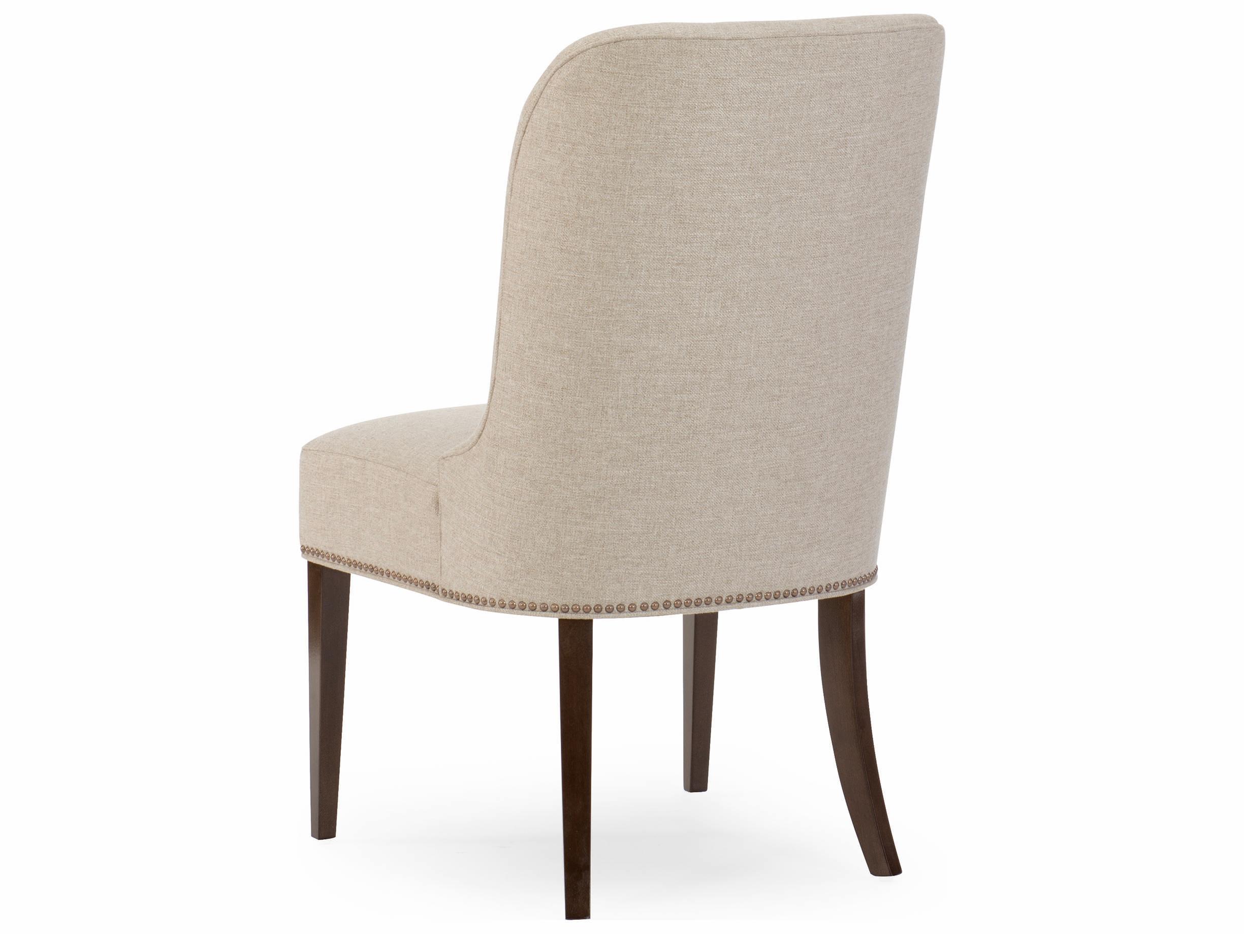 Caracole Streamline Mid-Century Hardwood Beige Upholstered Side Dining Chair