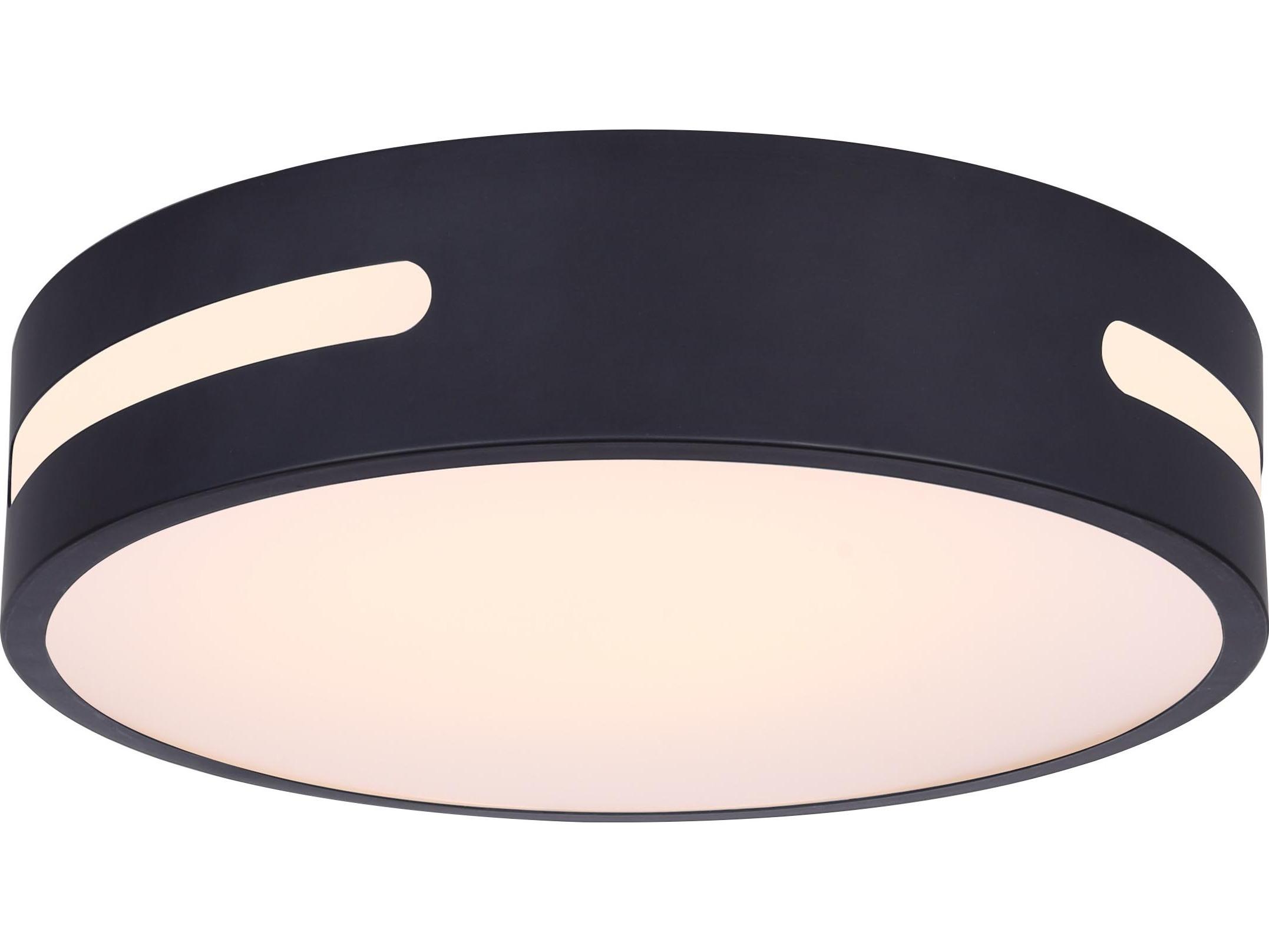 Canarm Led Flush Mount 1 -light Black LED Round