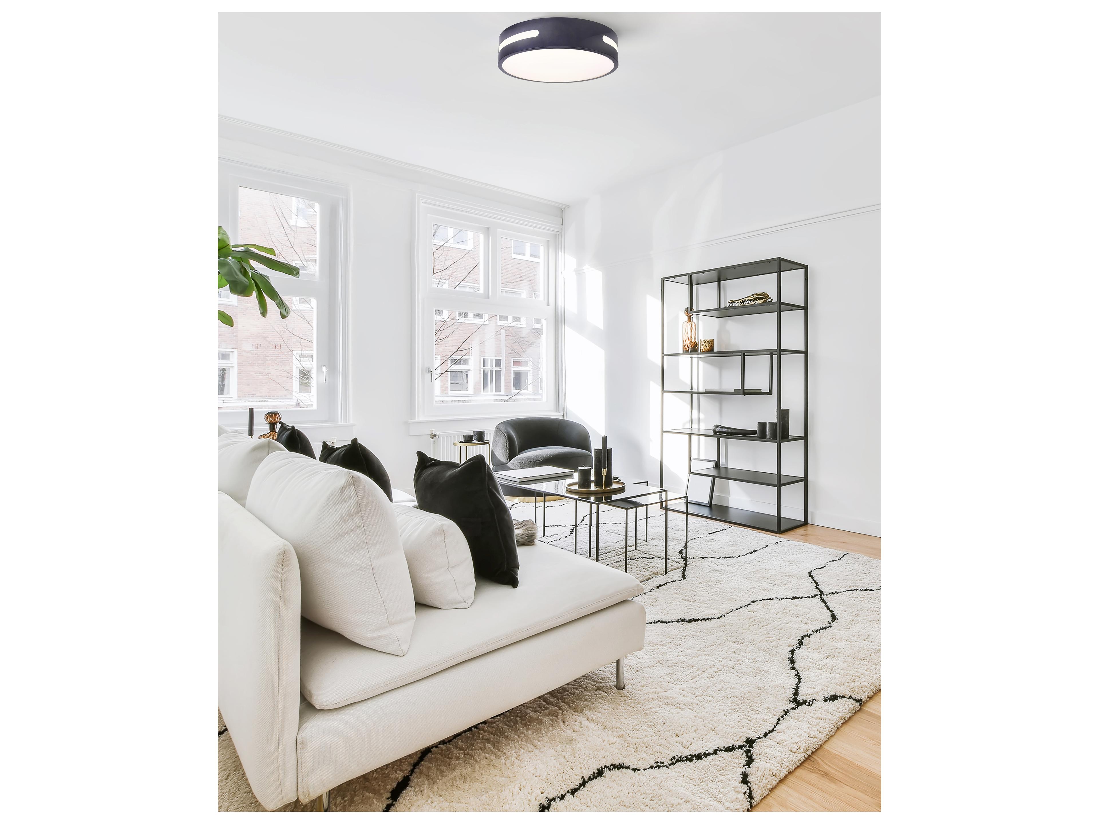 Canarm Led Flush Mount 1 -light Black LED Round