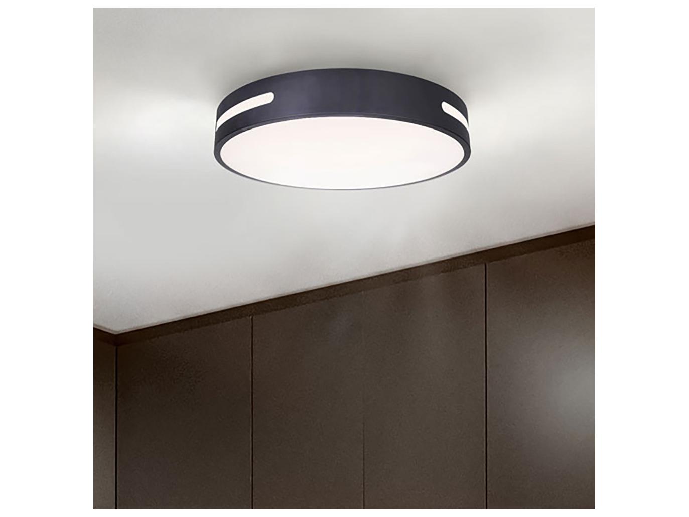 Canarm Led Flush Mount 1 -light Black LED Round