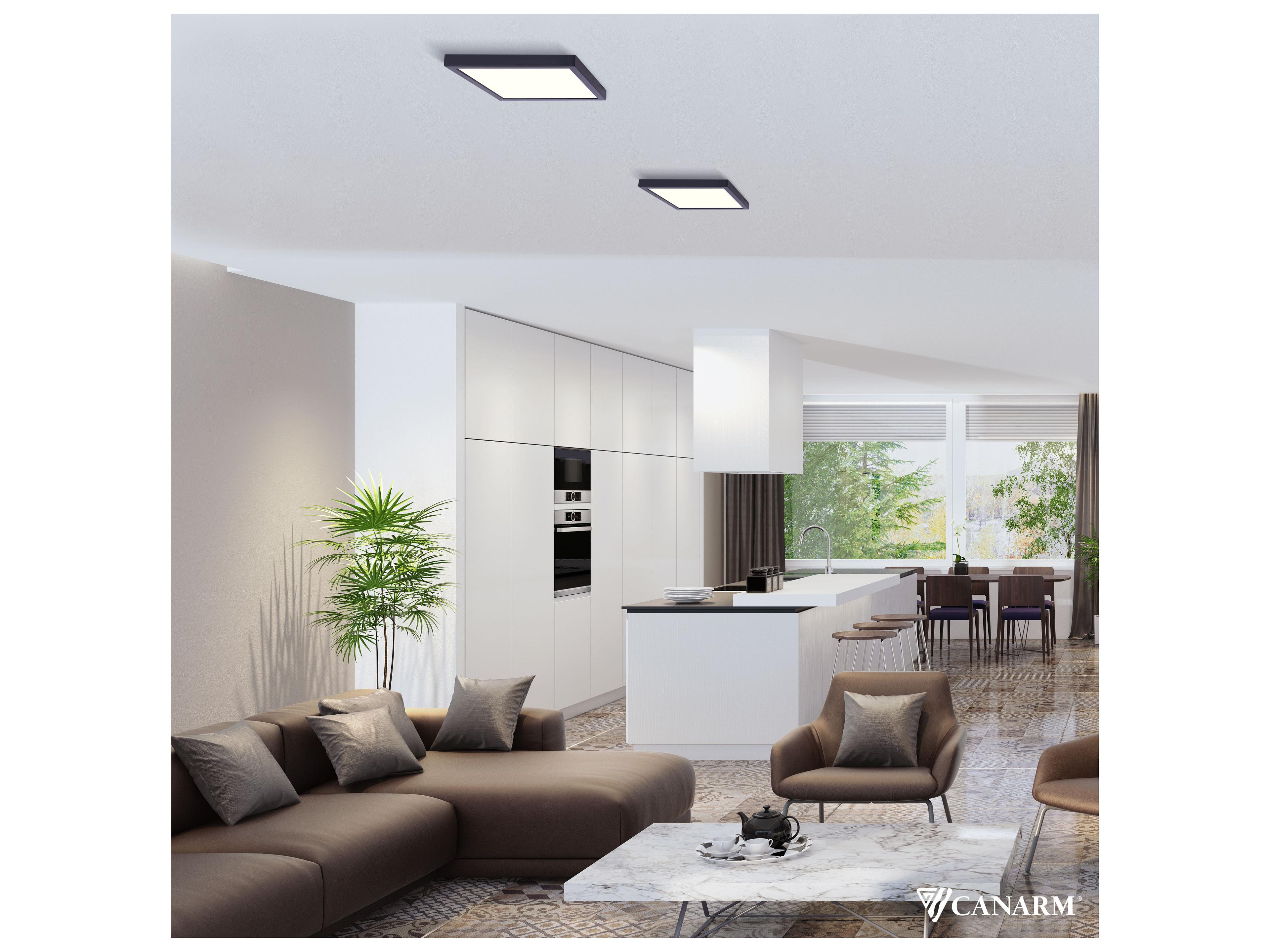 Canarm Led Square Disk Black LED Flush Mount