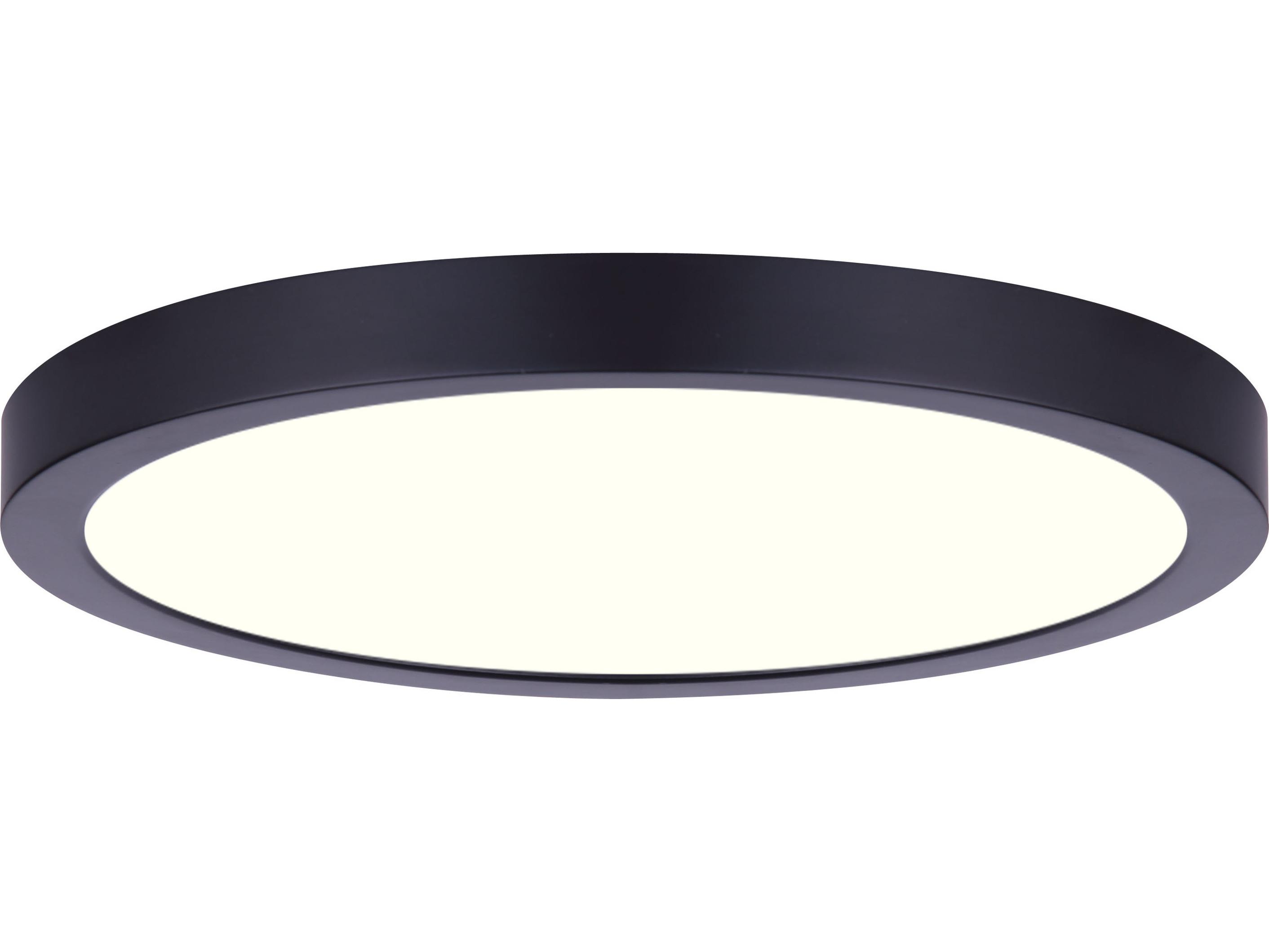 Canarm Led Disk Black LED Round Flush Mount