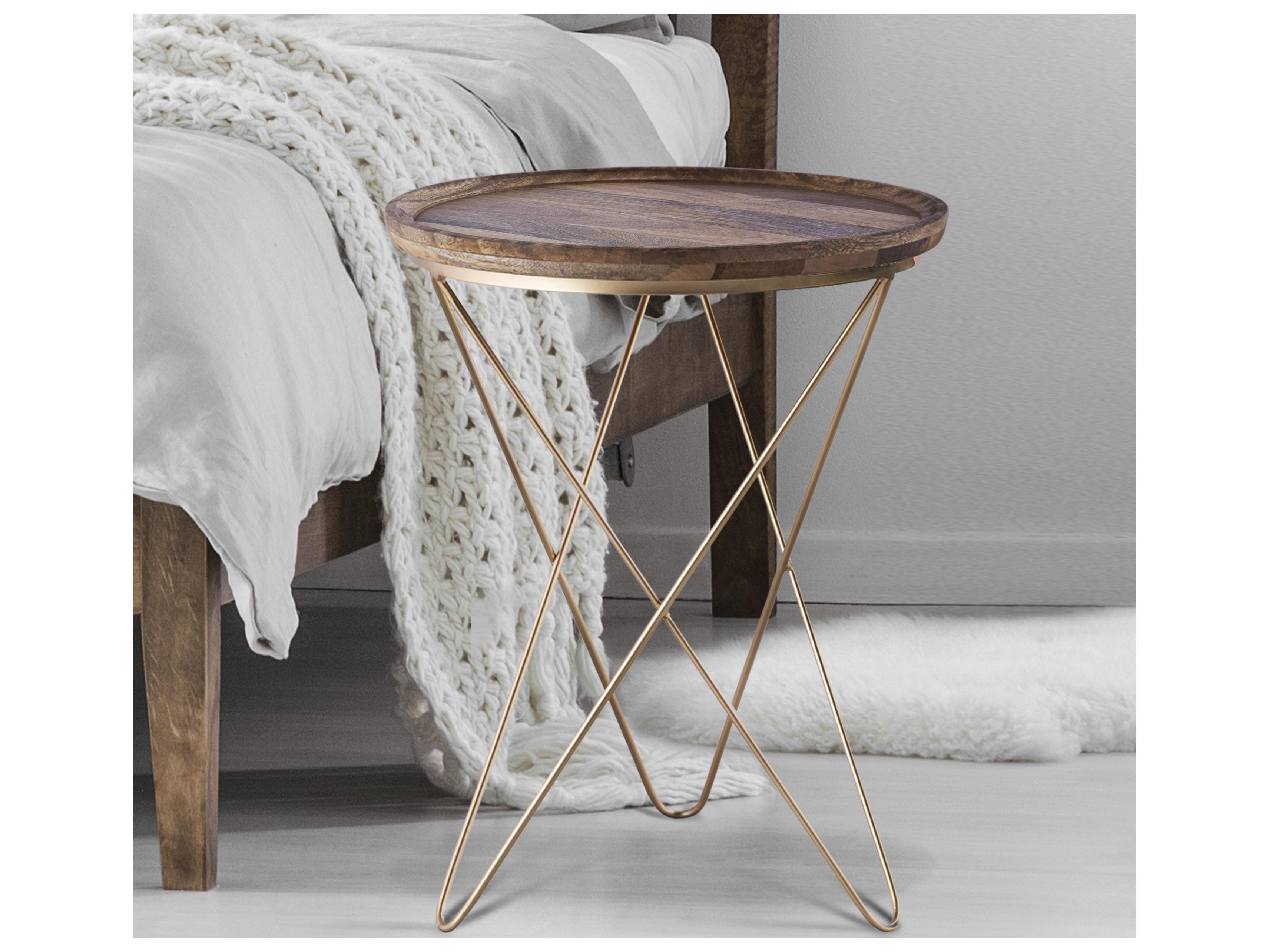 Canarm Reva Round Wood End Table