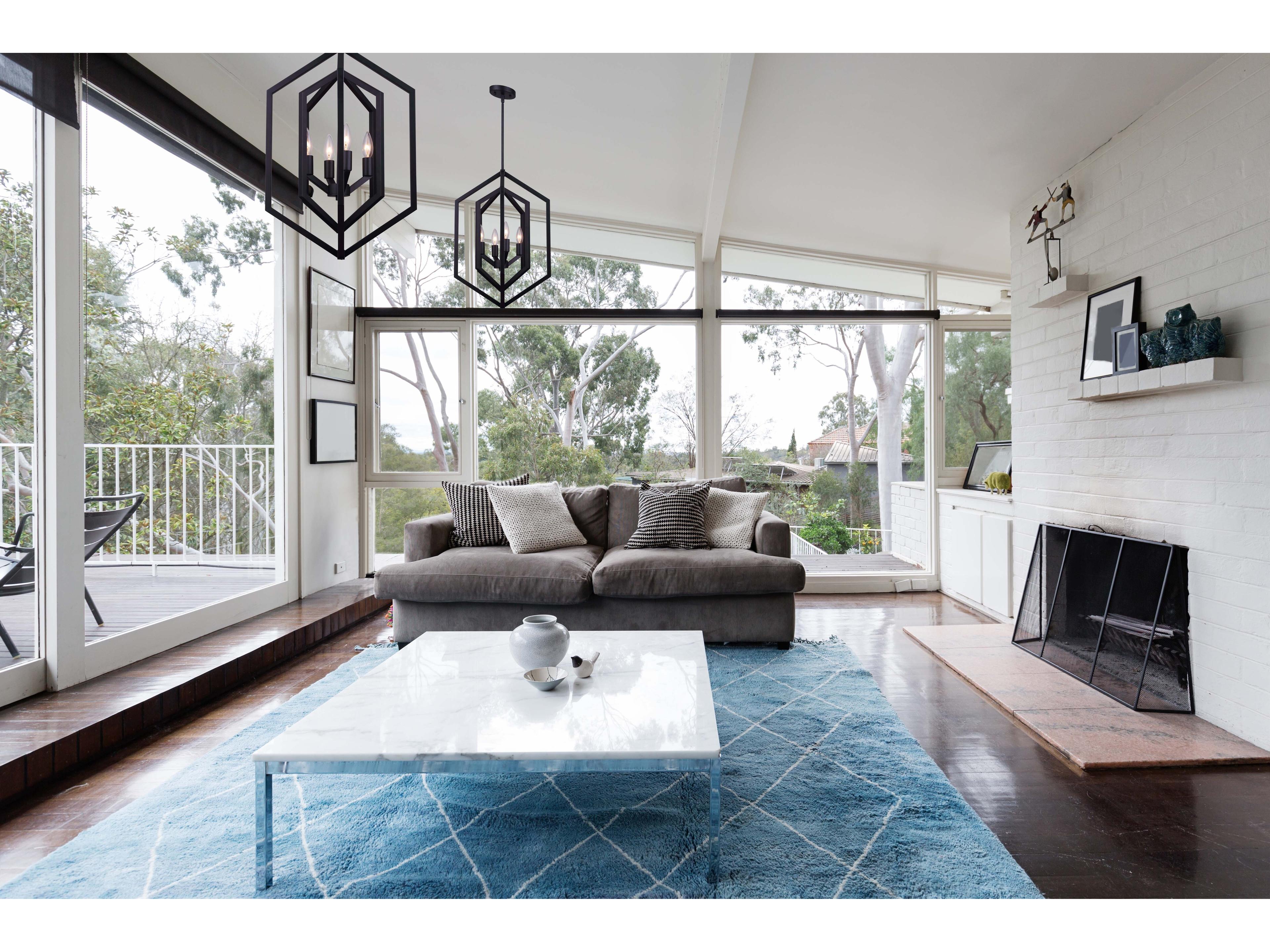 Canarm Netto 4 -light Black Geometric Chandelier