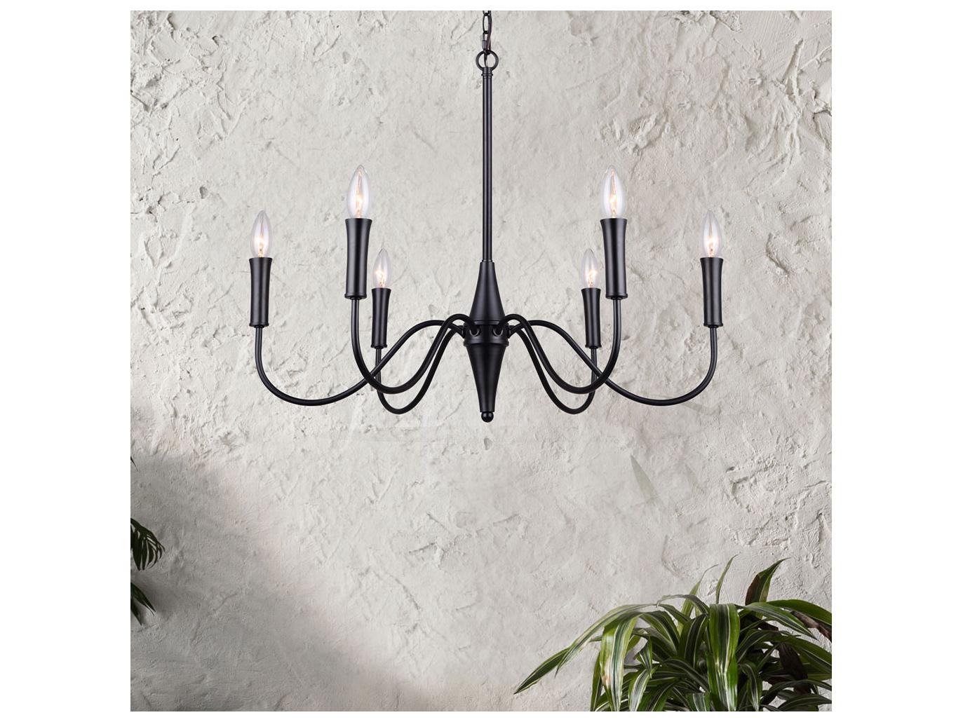 Canarm Brielle 6 -light Black Candelabra Chandelier