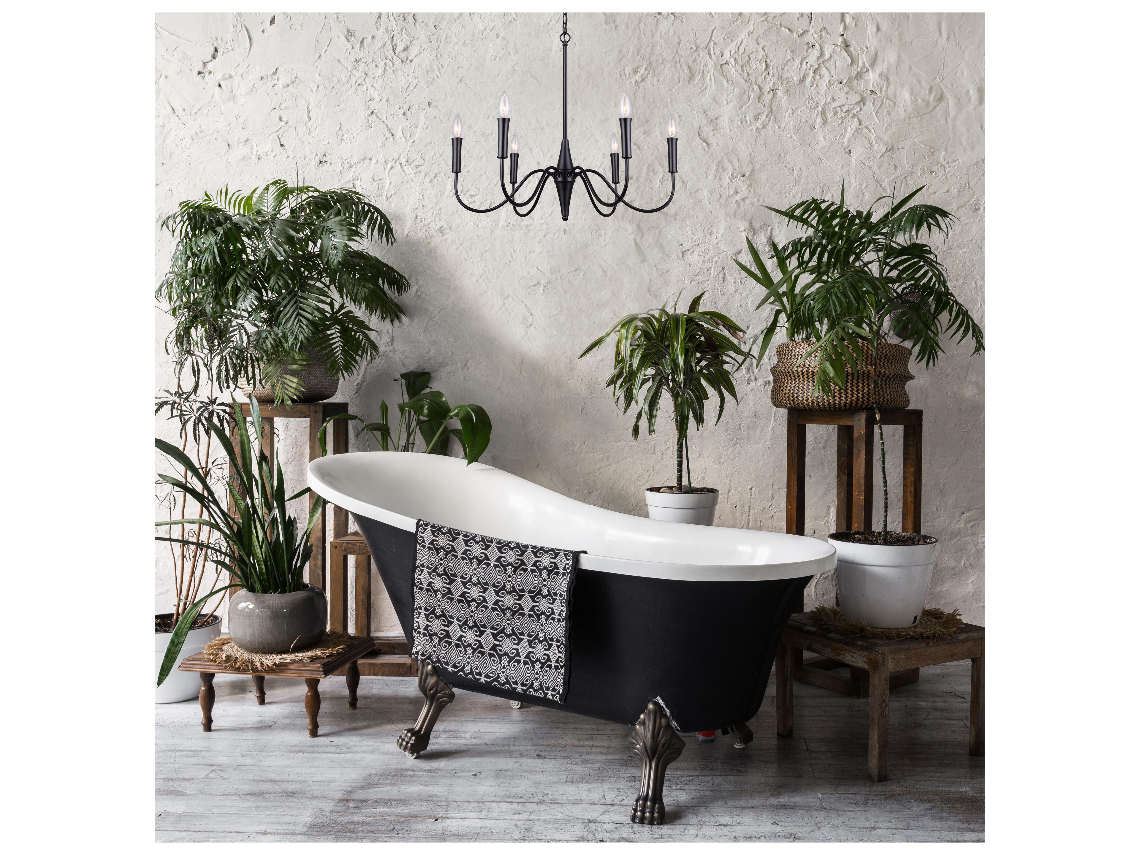 Canarm Brielle 6 -light Black Candelabra Chandelier