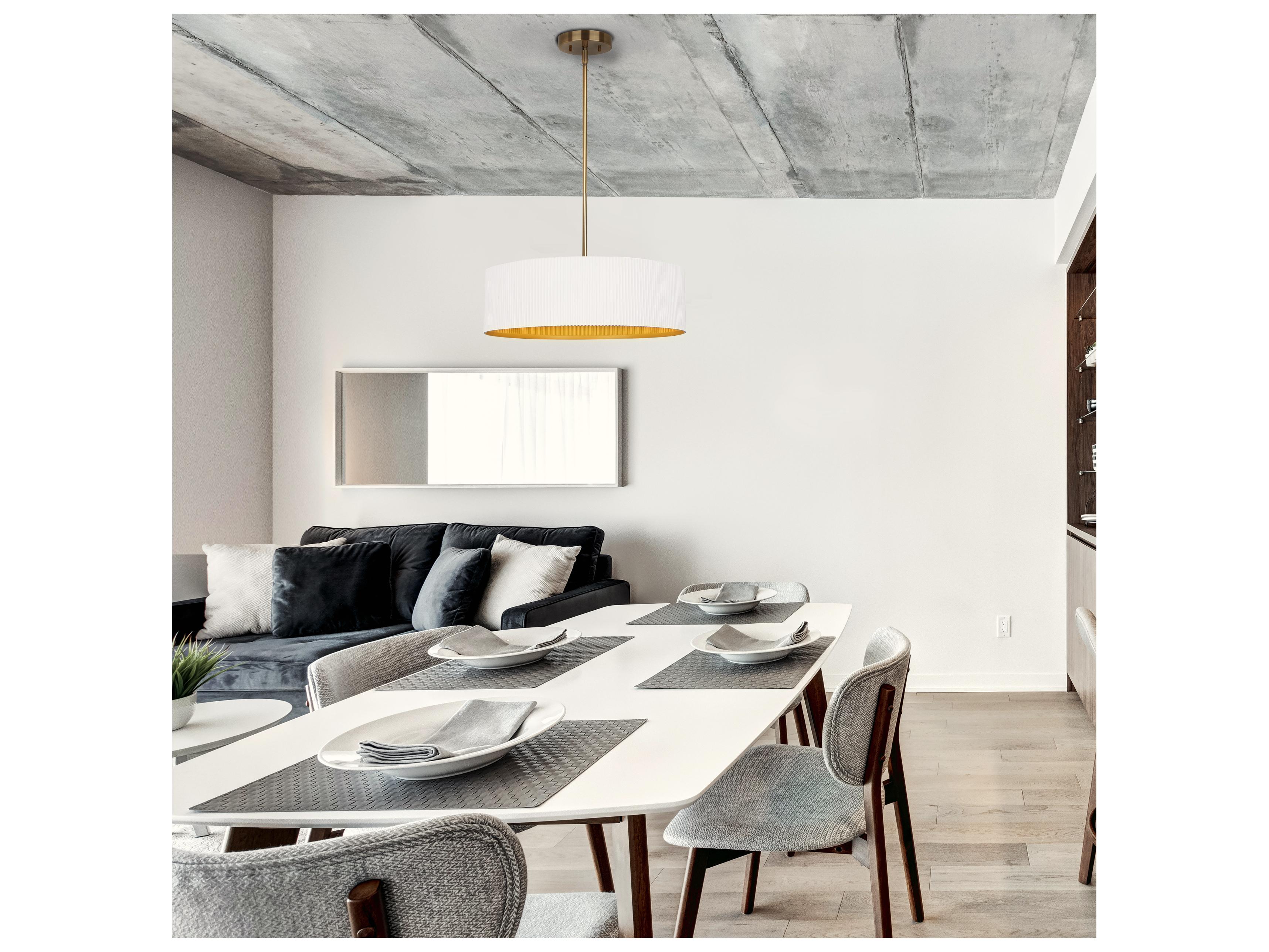 Canarm Rexton 3 -light White Drum Pendant