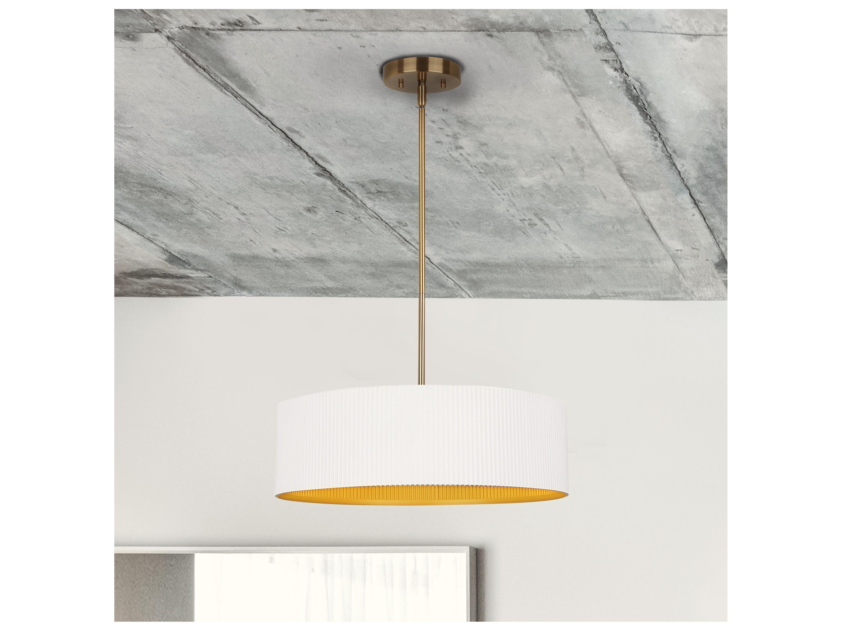 Canarm Rexton 3 -light White Drum Pendant