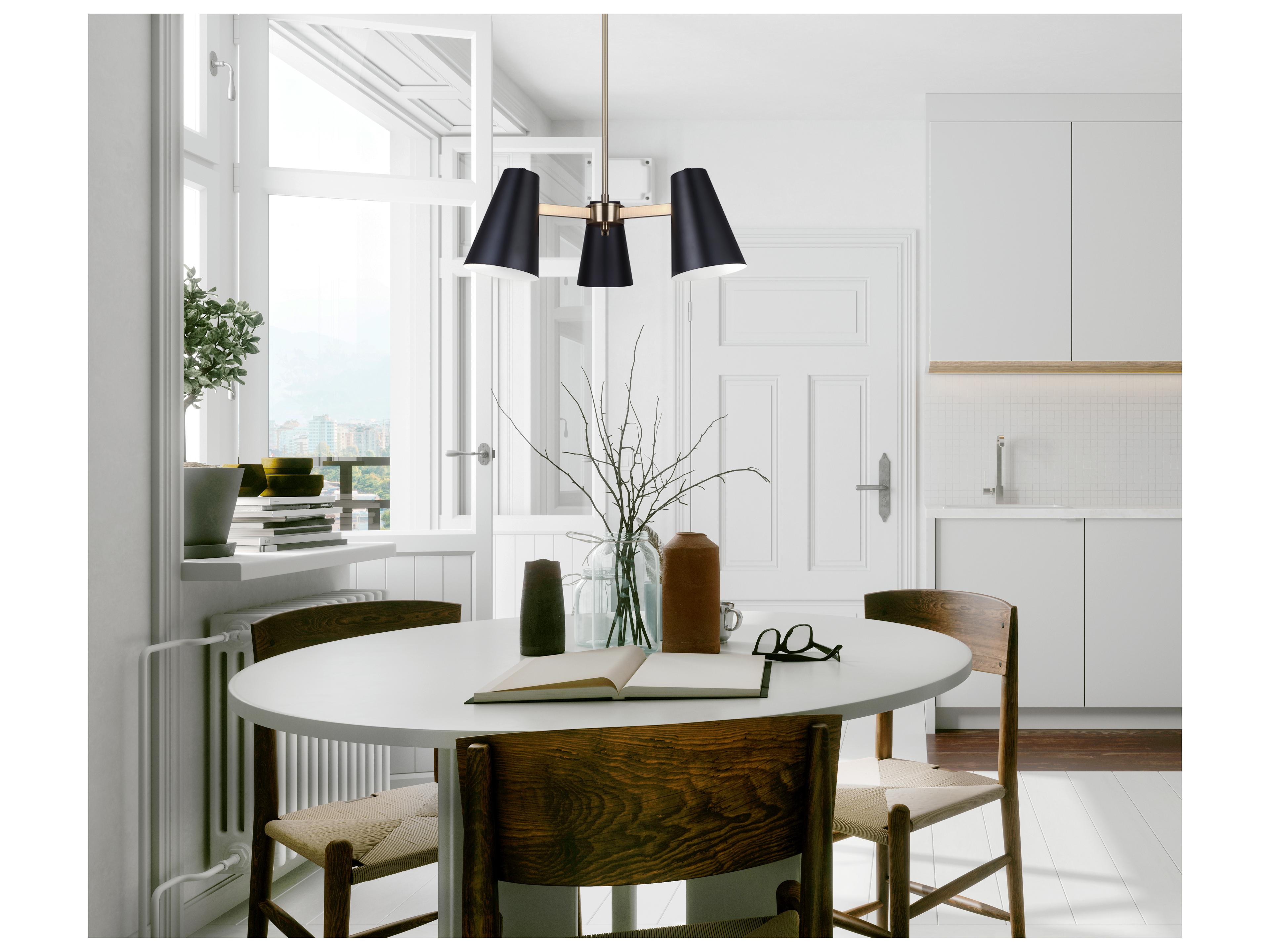 Canarm Harken 3 -light Black Chandelier