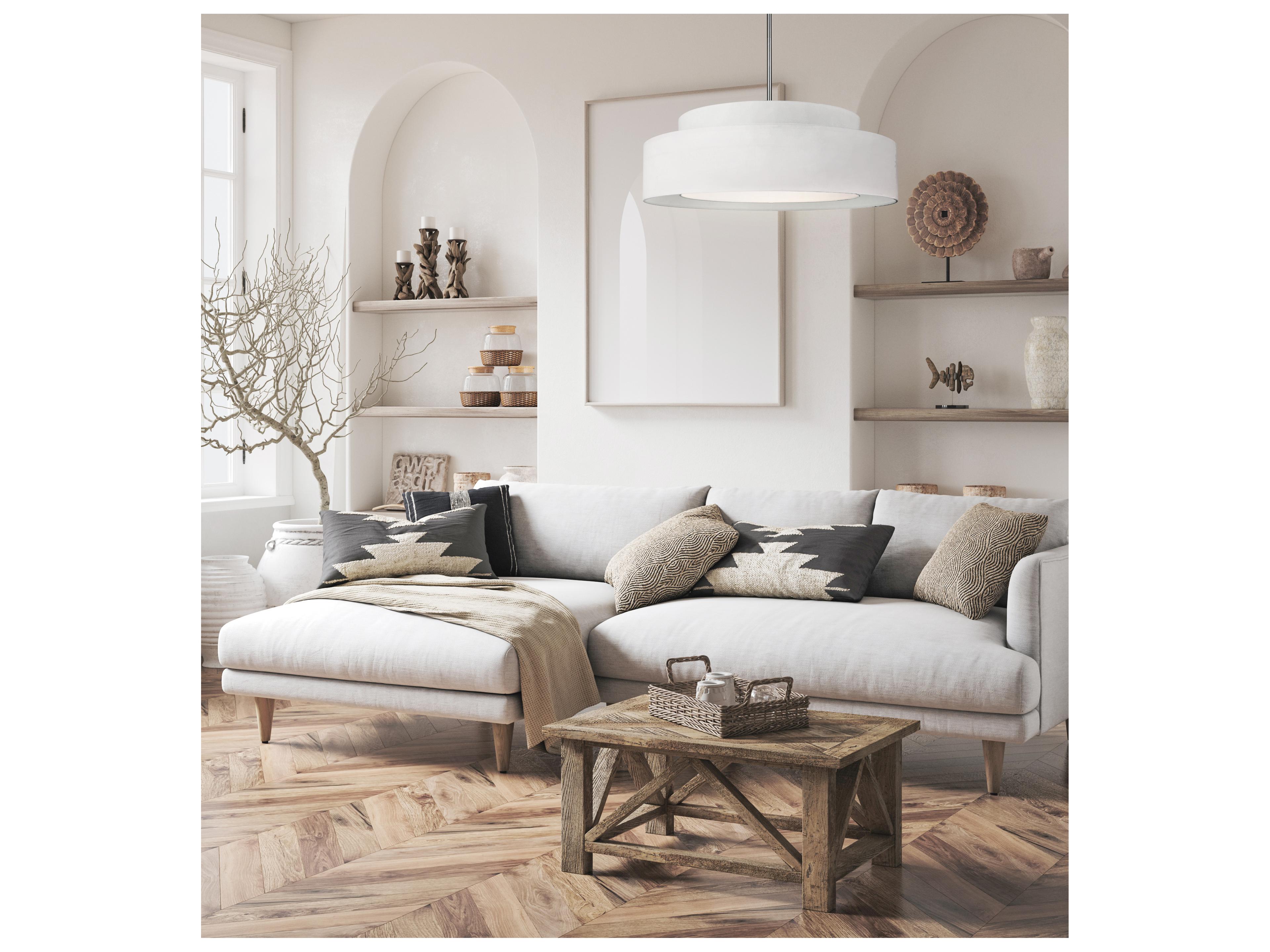 Canarm Landra 3 -light Nickel Drum Pendant