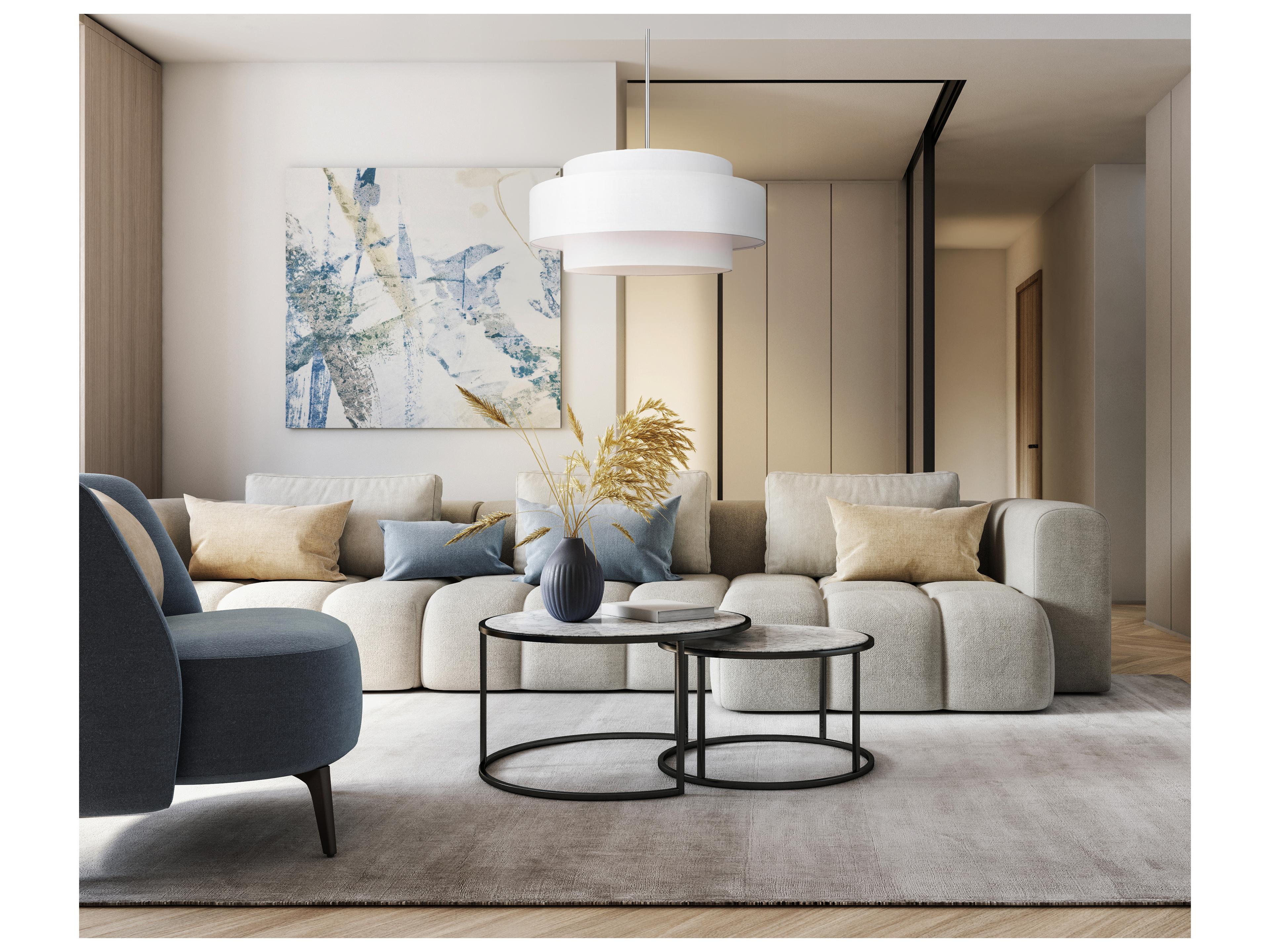 Canarm Landra 3 -light Nickel Drum Pendant