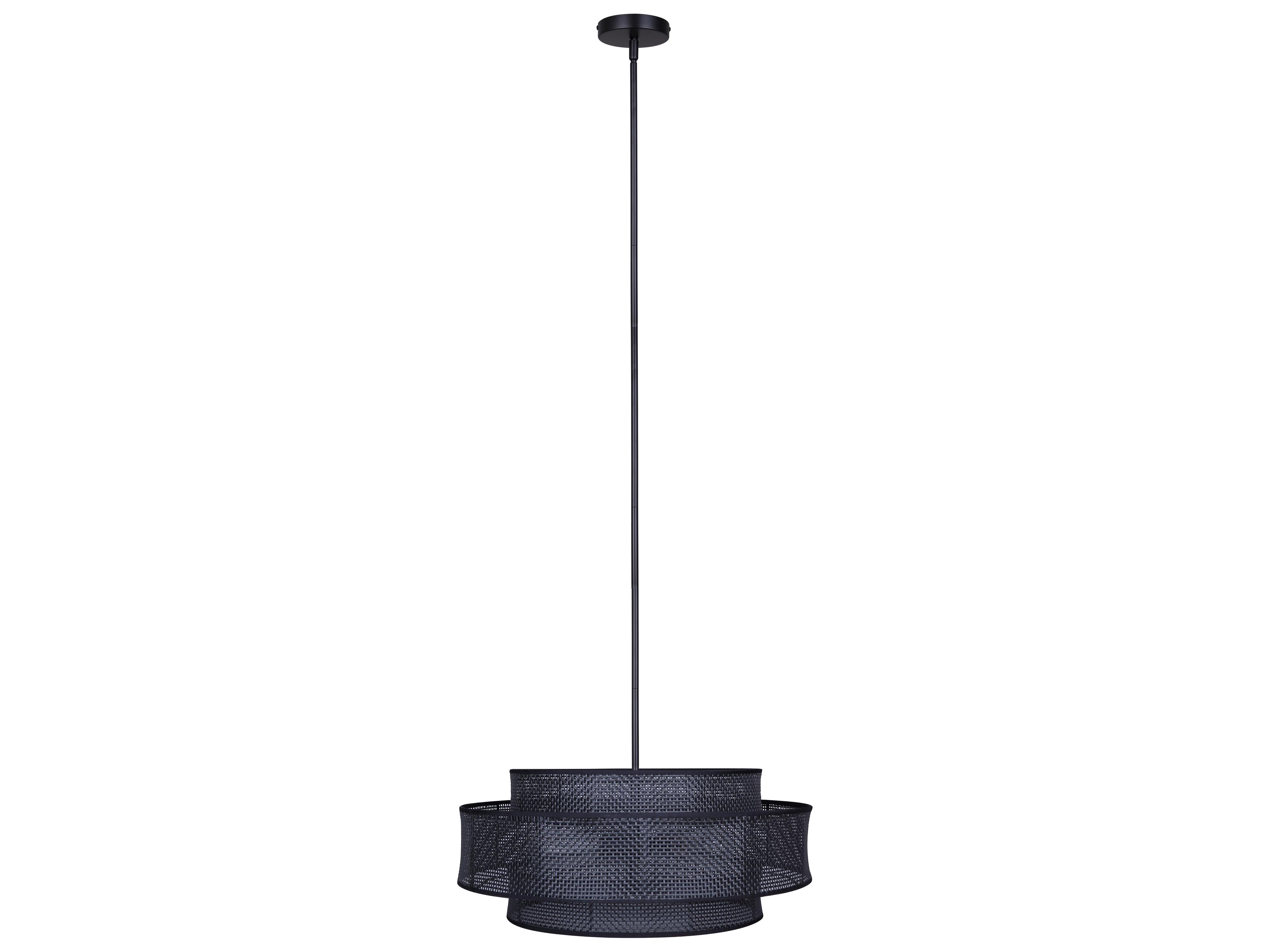 Canarm Bellamy 3 -light Black Drum Pendant